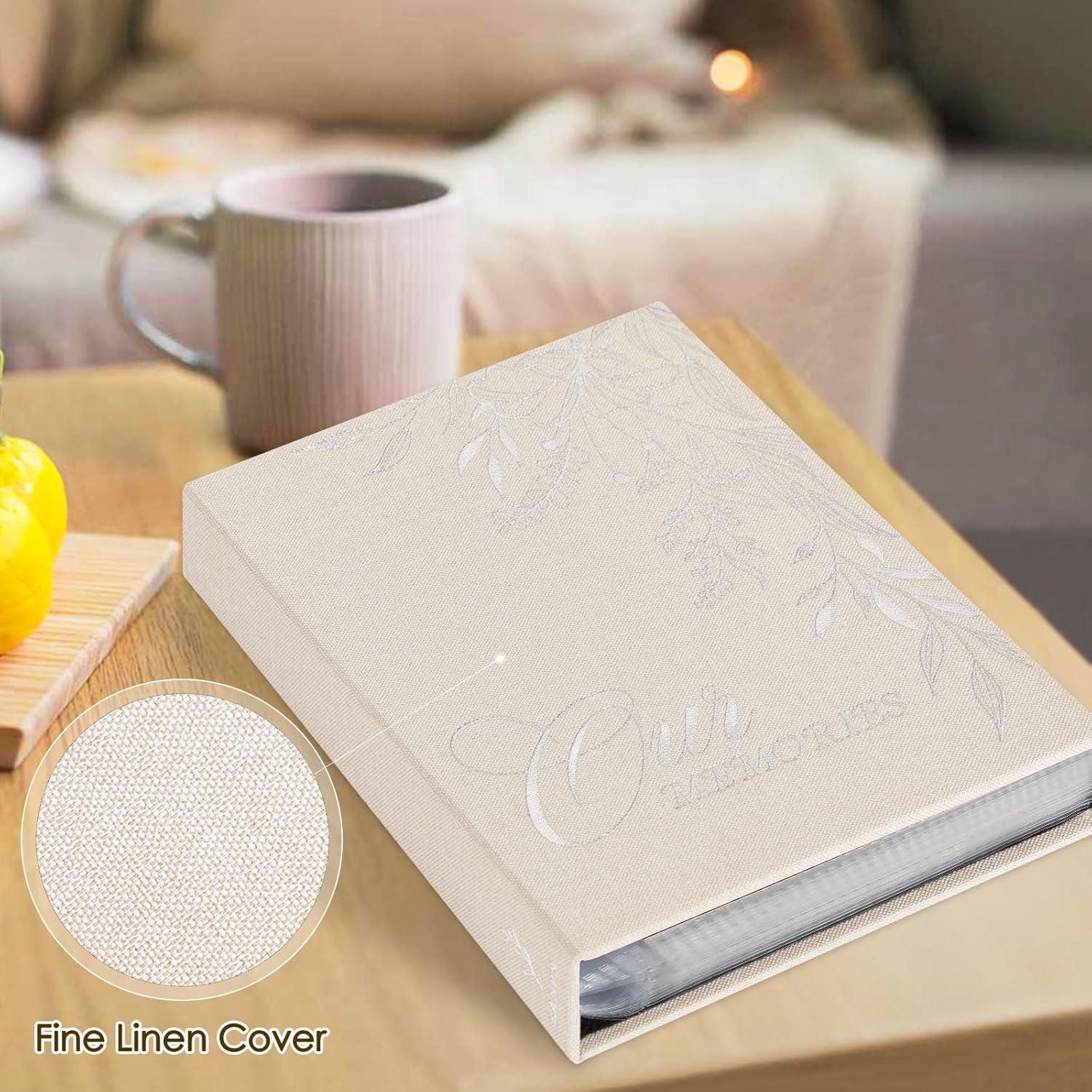 BEACHWATER POOL & SPA, LLC Photo Album 4X6 1000 Pockets, Extra Large Capacity Linen Cover Picture Albums Holds 1000 Horizontal And Vertical Photos