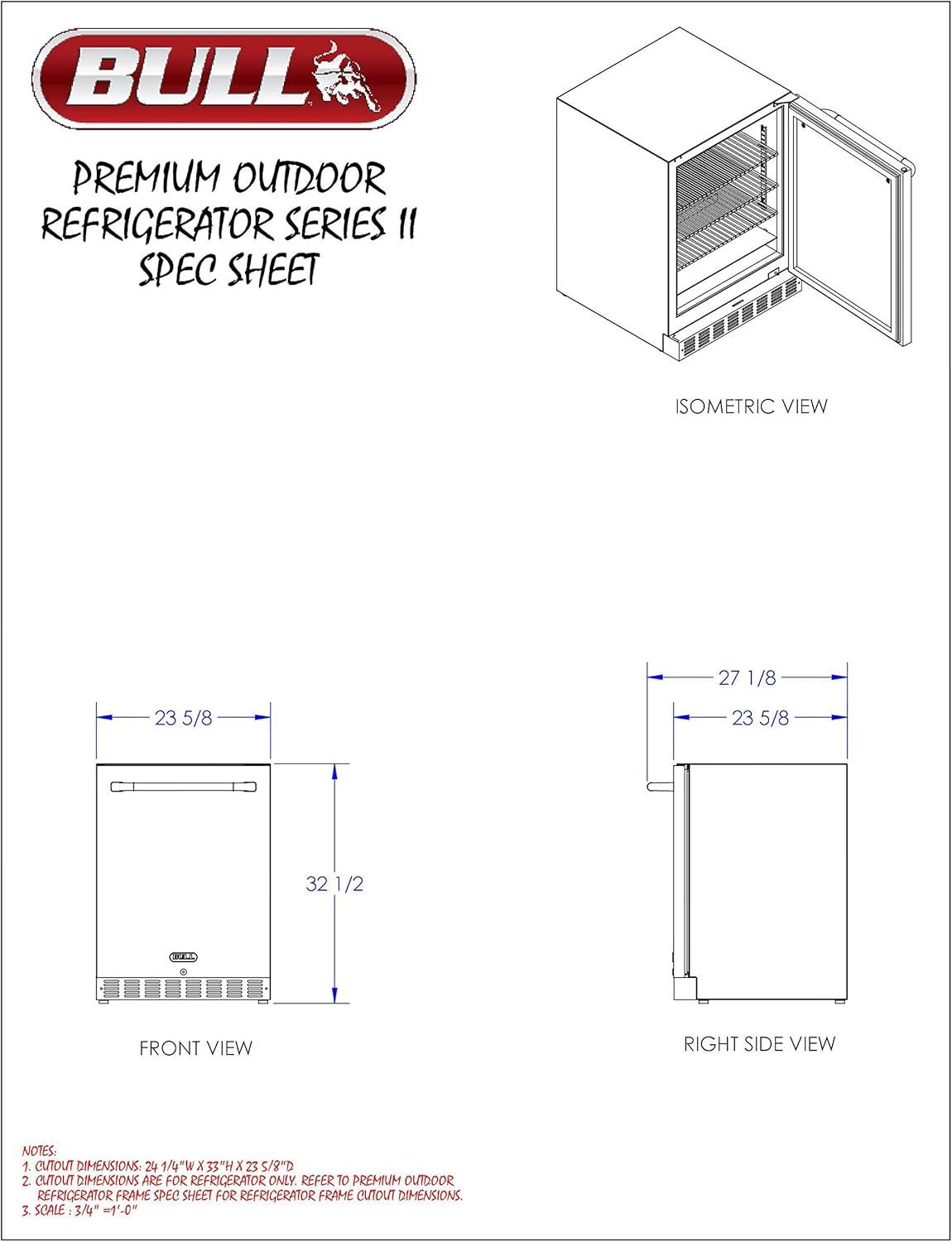 Bull Outdoor Products Bull Premium Outdoor Rated Counter Depth 4.9 cu. ft. Refrigerator 13700