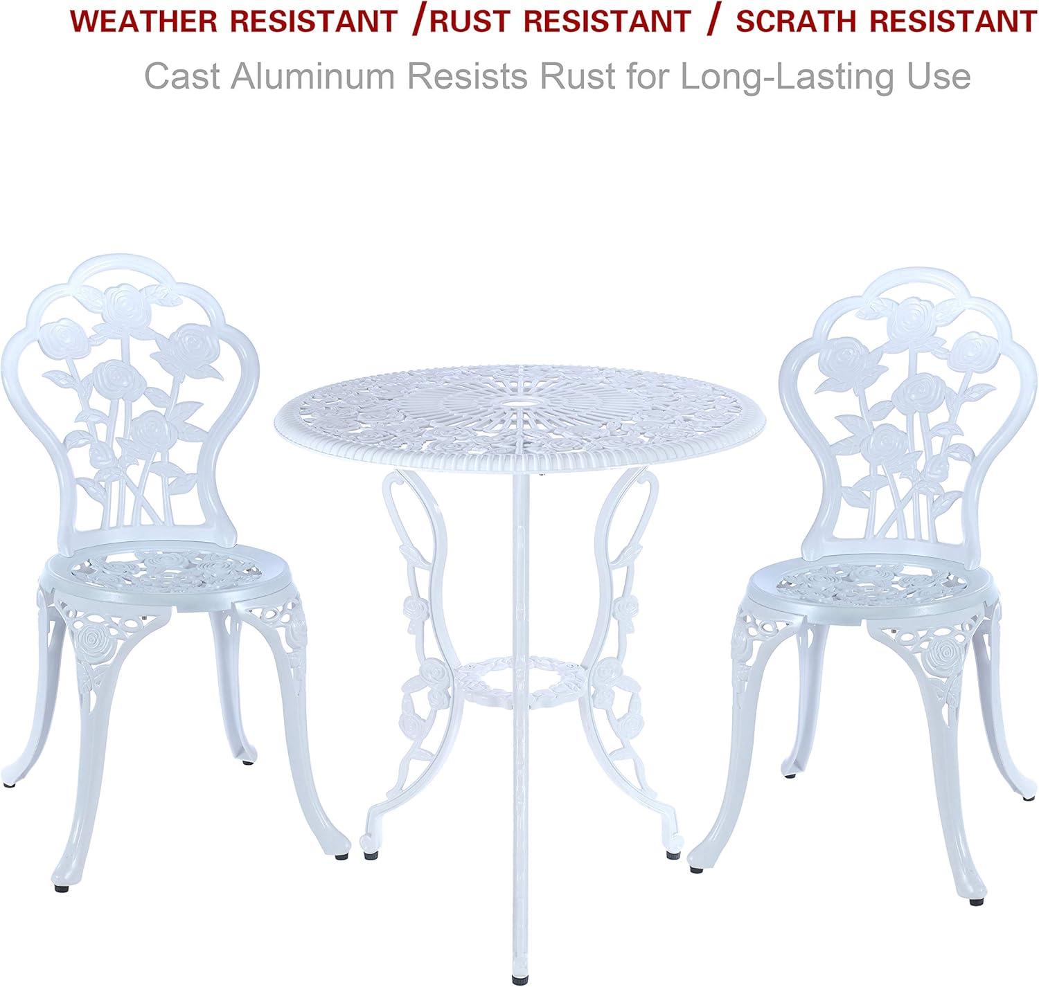 SunnyDaze Decor 2 - Person Metal Patio Dining Set with Round Table