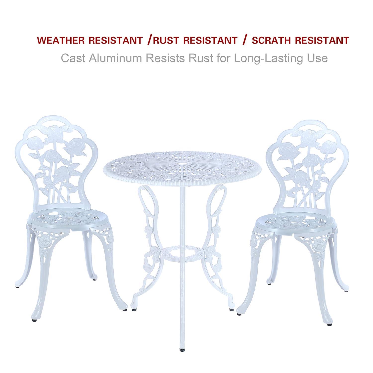 SunnyDaze Decor 2 - Person Metal Patio Dining Set with Round Table