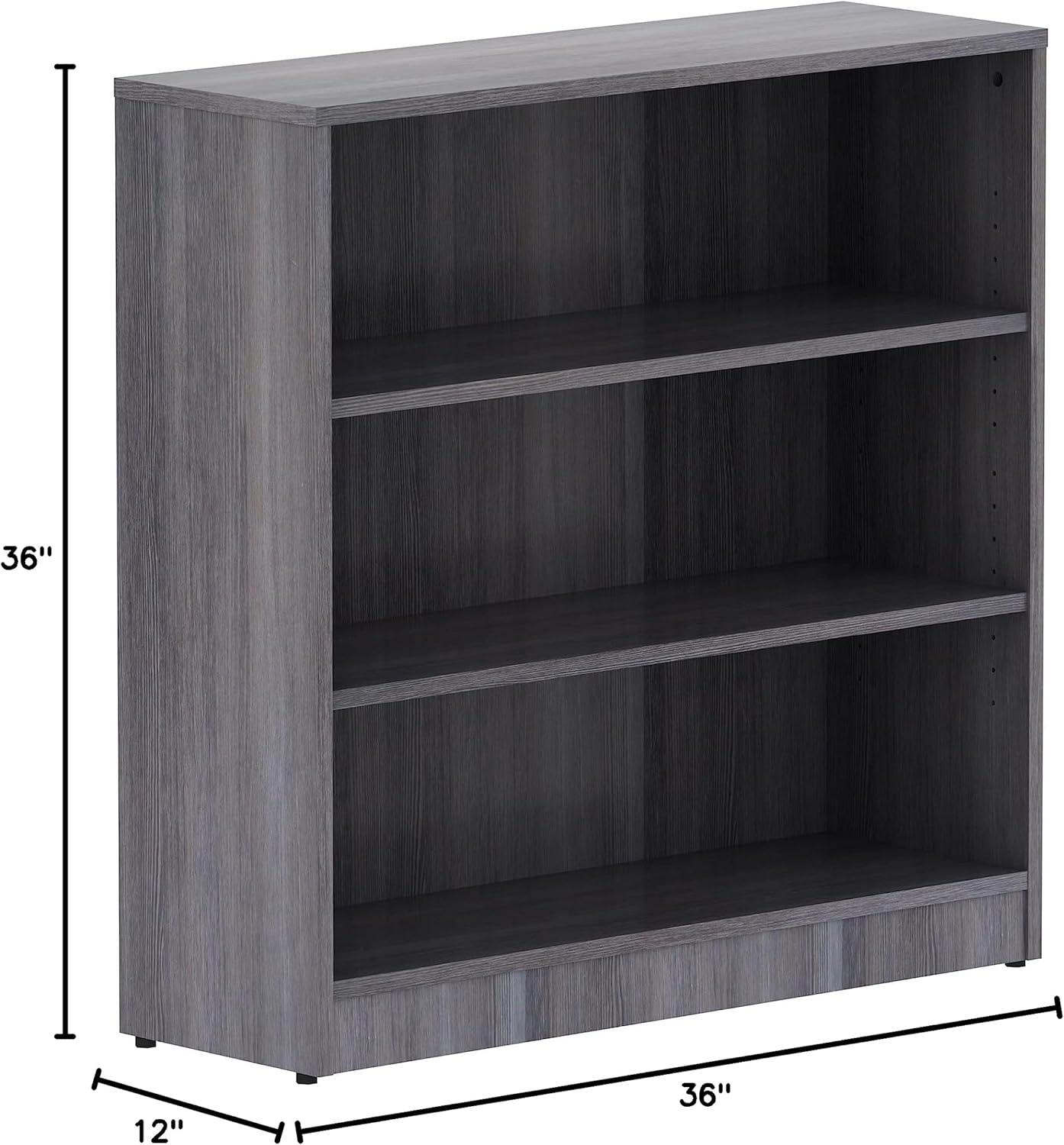 Weathered Charcoal Laminate 3 Shelf-Bookcase