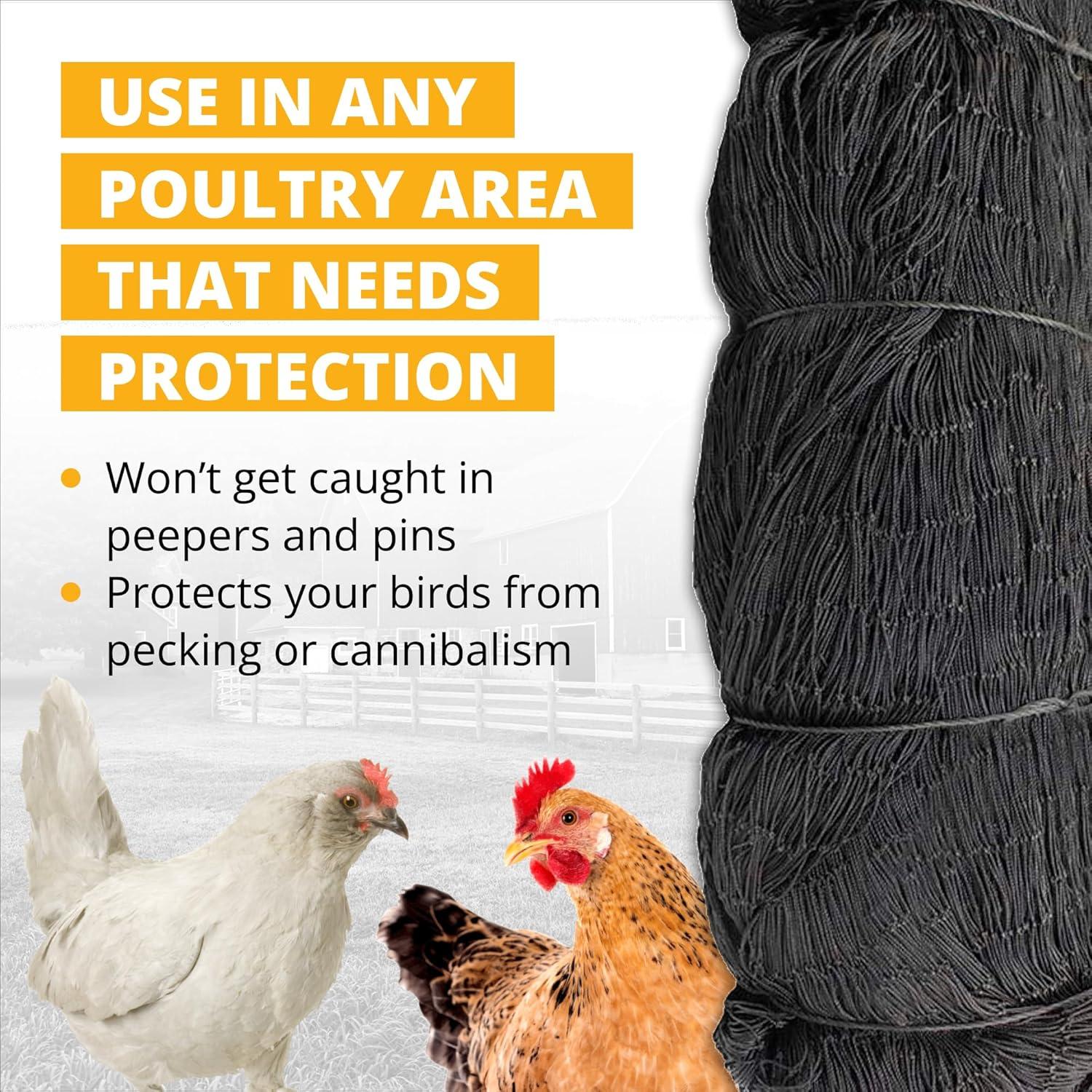 Stromberg's 1" Knotted Netting, Game Bird Netting for Pheasants & Quails, Heavy Duty, Chicken Coops, Gardening, UV-Resistant, 85 lb. Break Strength, 25'x25'