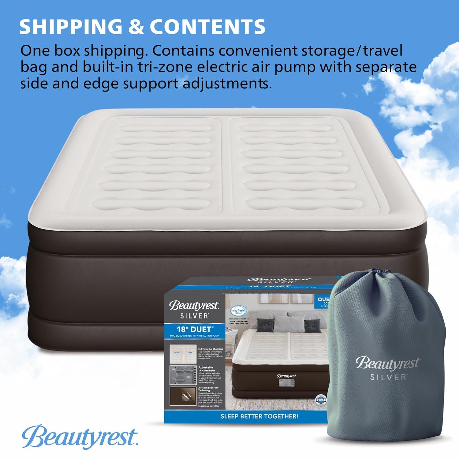 Beautyrest Queen Raised Air Mattress with Built-in Pump