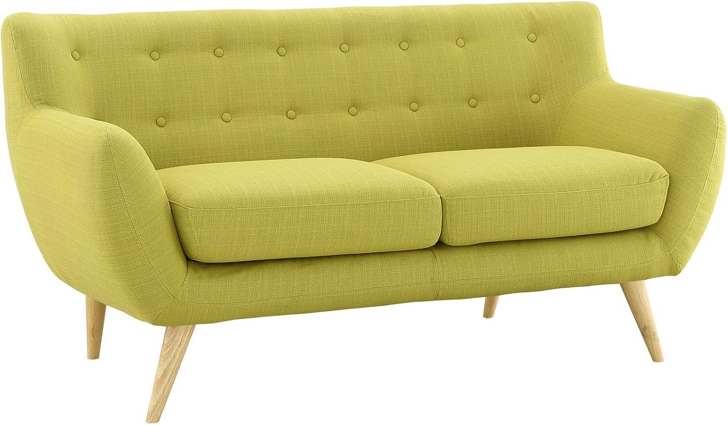 Modway Remark Modern Upholstered Fabric Loveseat in Wheatgrass Green