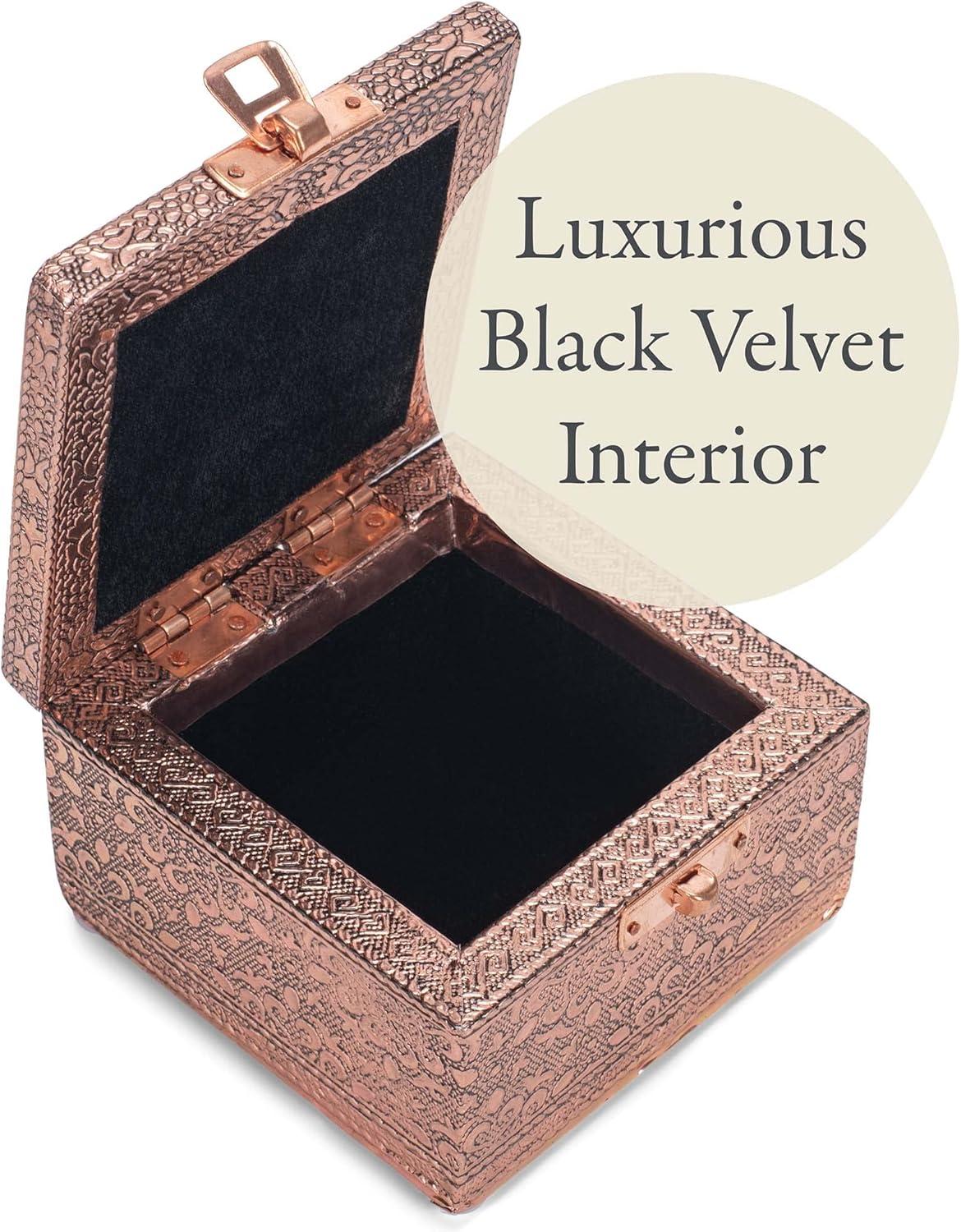 Cottage Garden Love You More Copper Color Metal Jewelry Keepsake Decorative Box