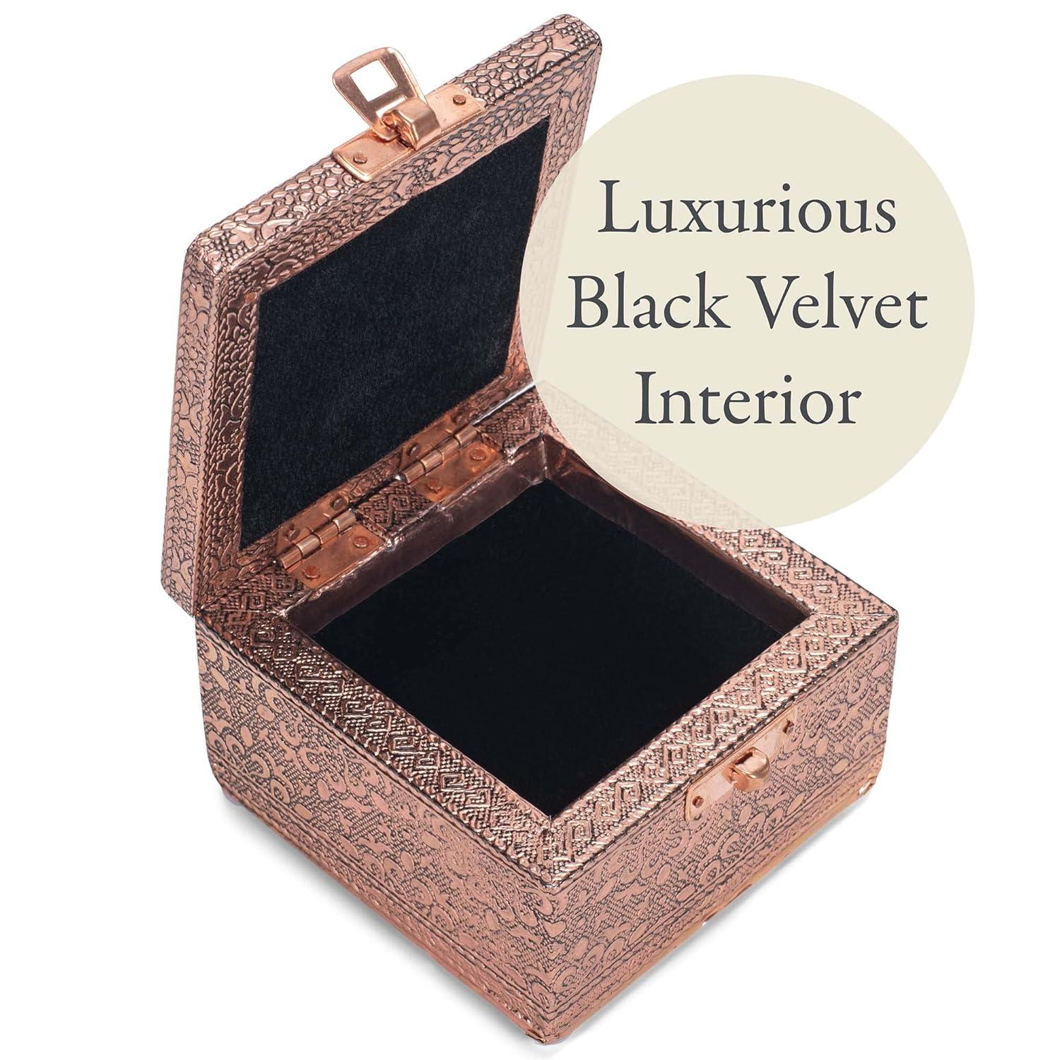 Cottage Garden Love You More Copper Color Metal Jewelry Keepsake Decorative Box