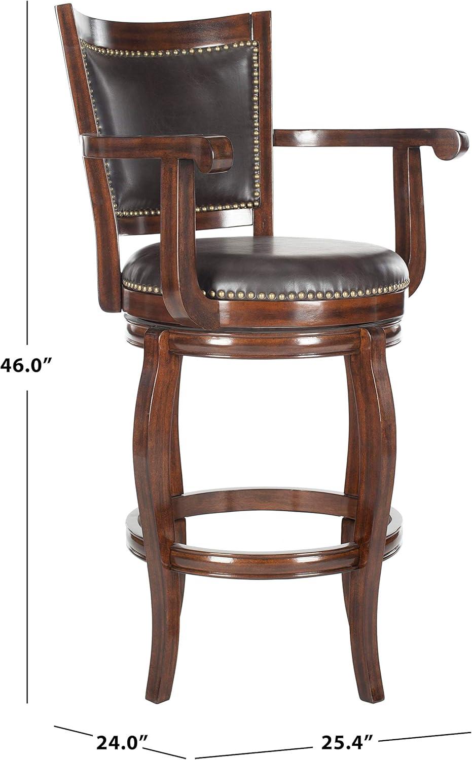 Gitano Swivel Bar Stool - Espresso/Brown - Safavieh