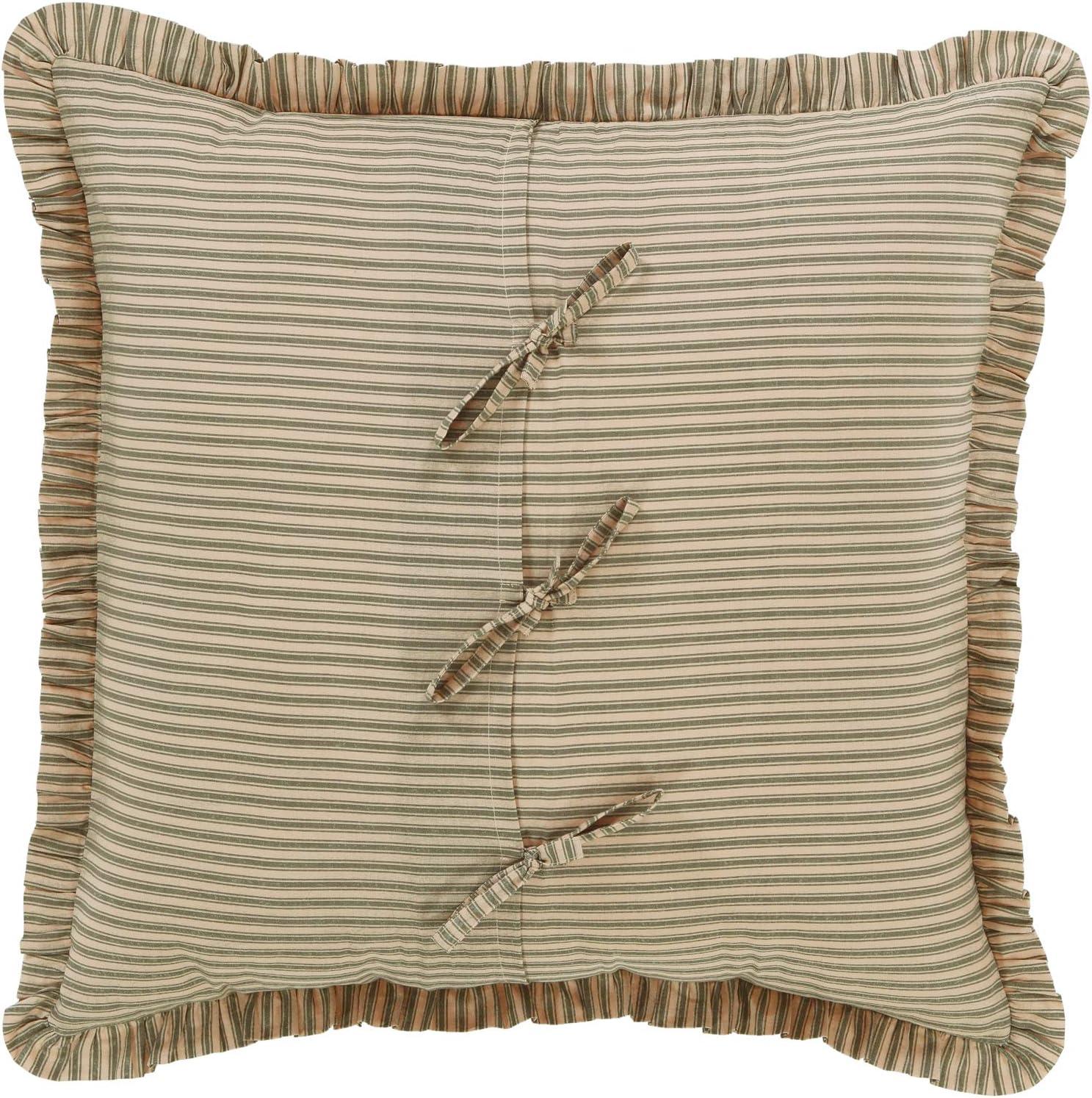 VHC Brands Prairie Winds Bedding Accessory, Green Stripes