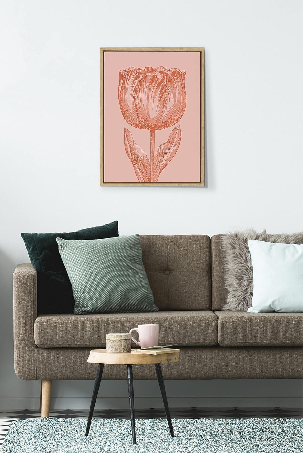 Red Barrel Studio® " Tulip In Pink And Orange " by Apricot + Birch (Beth Vassalo) Painting Print