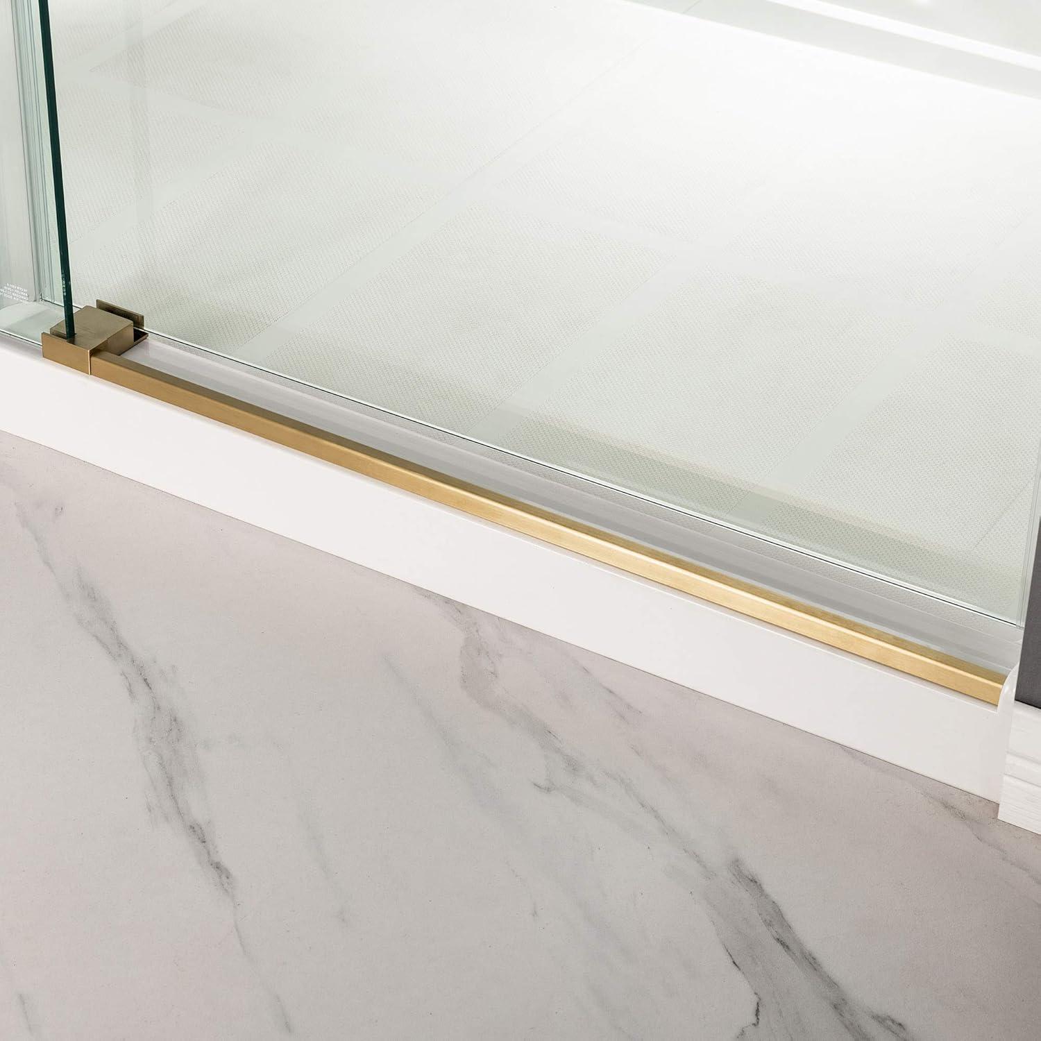 56"-60" W x 62" H Single Sliding Frameless Bathtub Door with 3/8"(10mm) Clear Tempered Glass