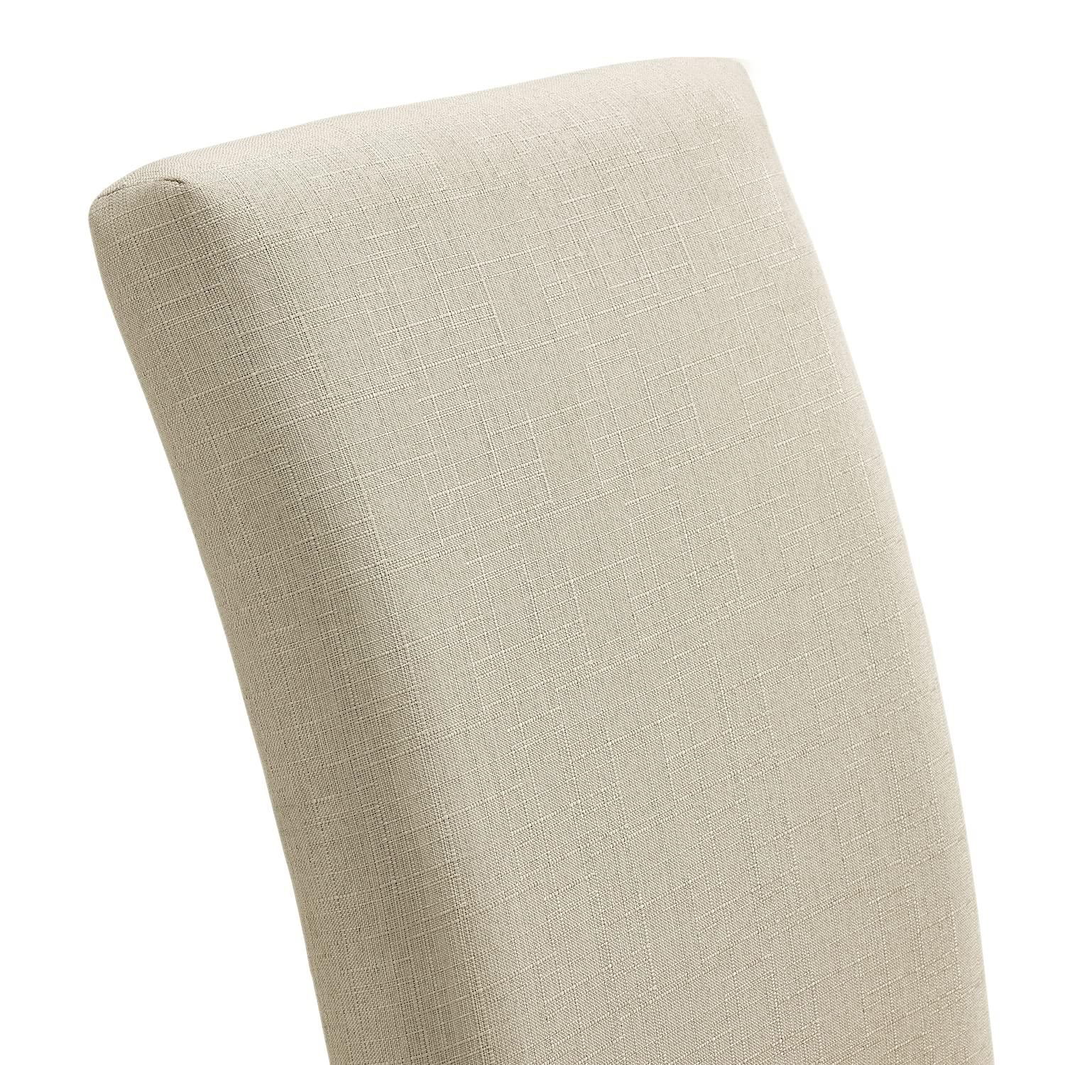 Alaterre Furniture Set of 2 Gwyn Parsons Upholstered Armless Chairs Cream: Modern Polyester Dining Seating