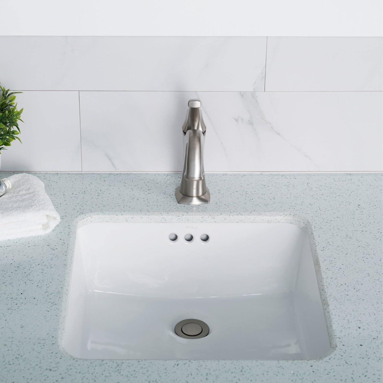 Elavo Ceramic Square Undermount Bathroom Sink with Overflow