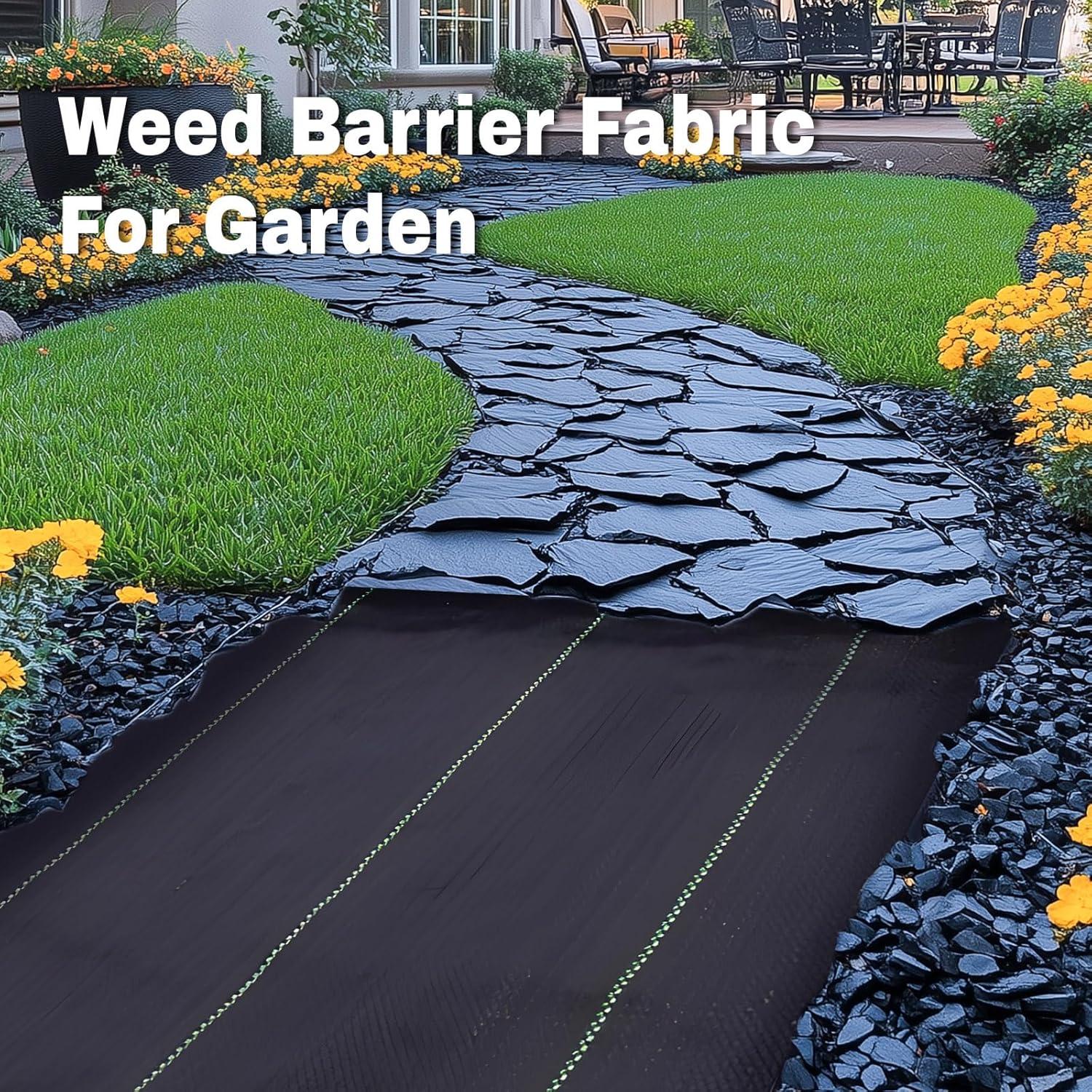 3FT x 50FT Weed Barrier Landscape Fabric Premium Heavy Duty with High Water Permeability and Breathability Woven Geotextile Fabric for Underlayment
