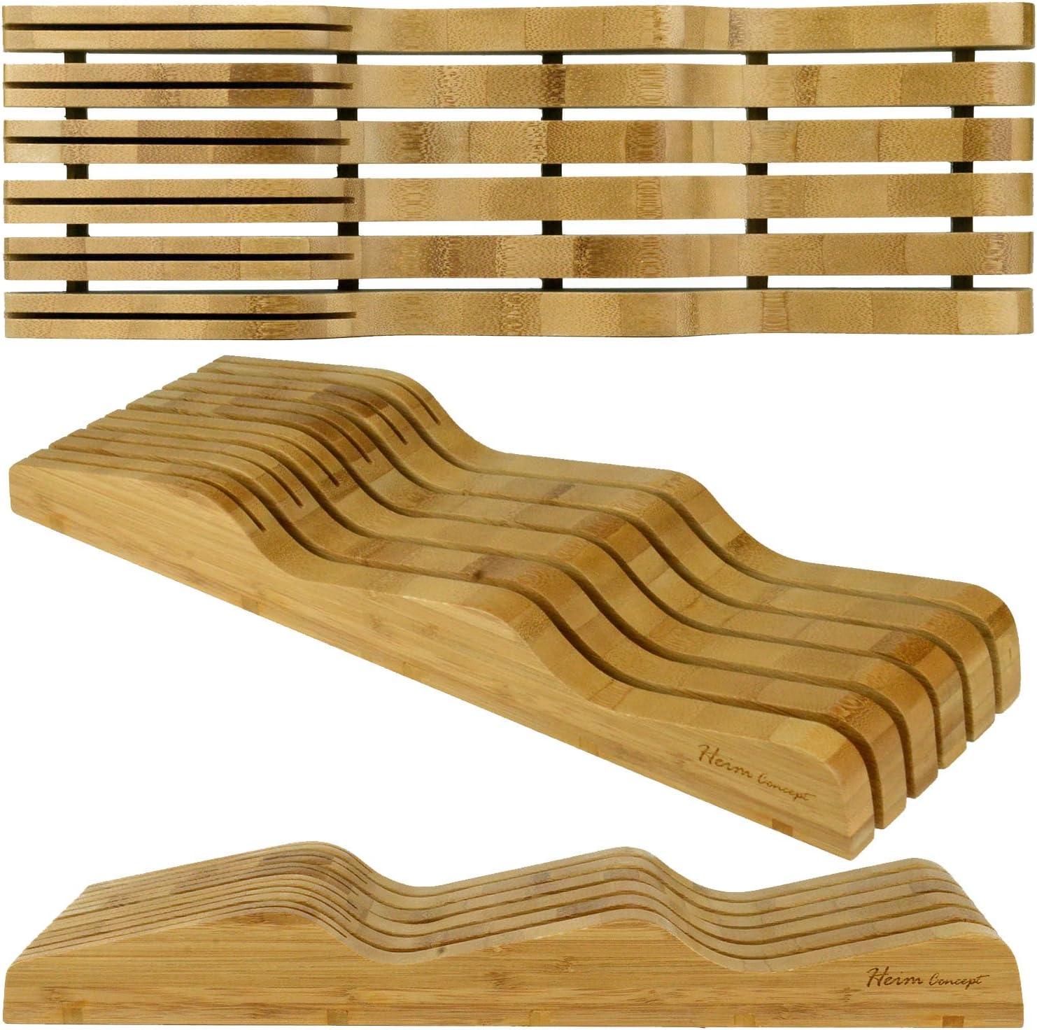 Heim Concepts HCBAMBLOCK Organic Bamboo Knife Block Organizer