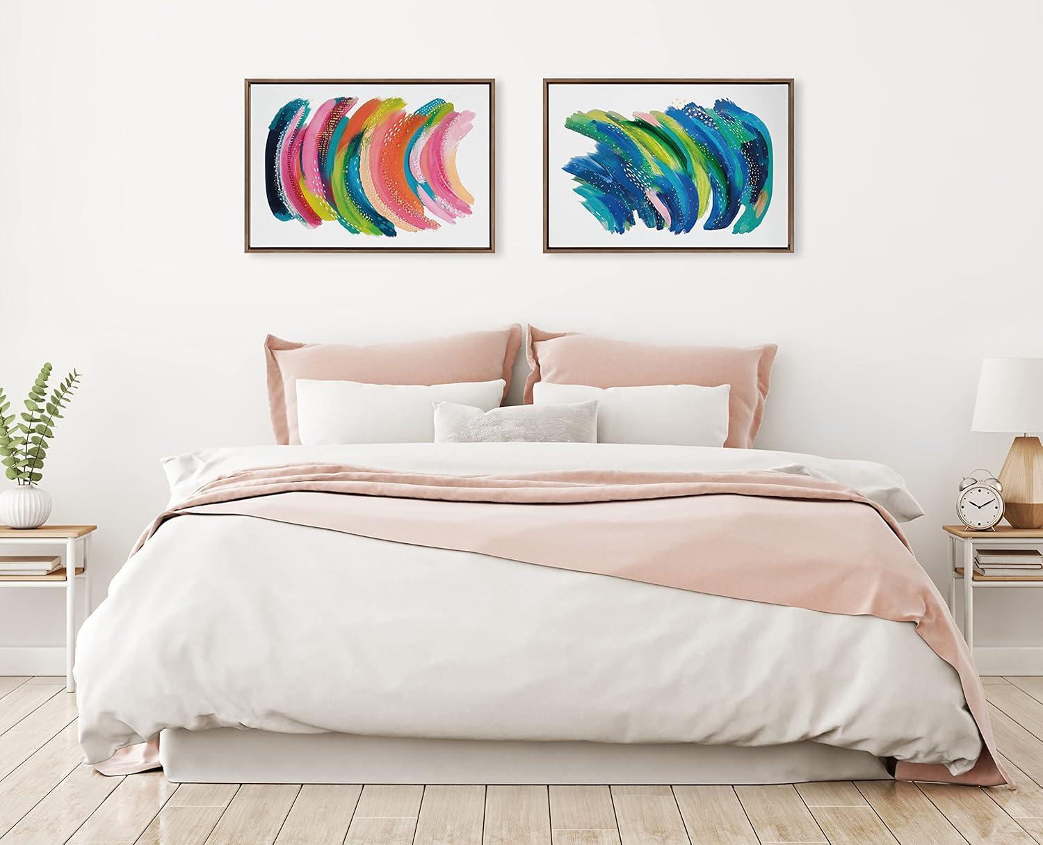 Kate and Laurel Sylvie Bright Abstract Framed Canvas by Jessi Raulet of Ettavee