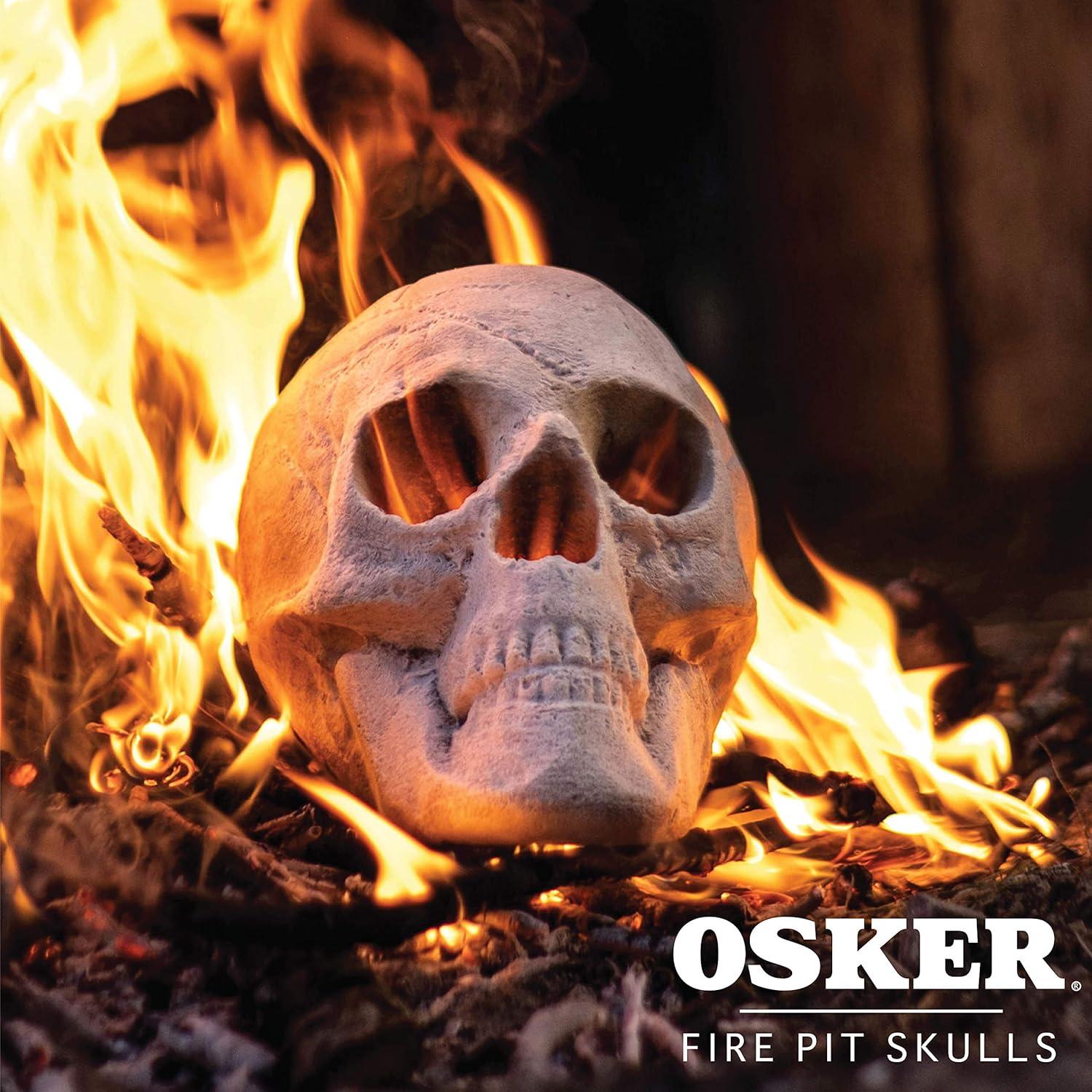 Kepooman Halloween Decorations,Halloween Fire Pit Skull Halloween Decoration-Beige