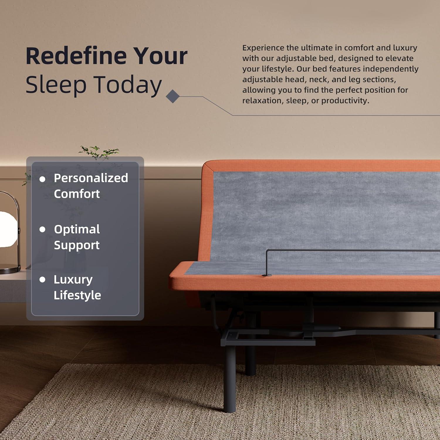 Zero Gravity Adjustable Bed with 14" Hybrid Mattress E3000 Series