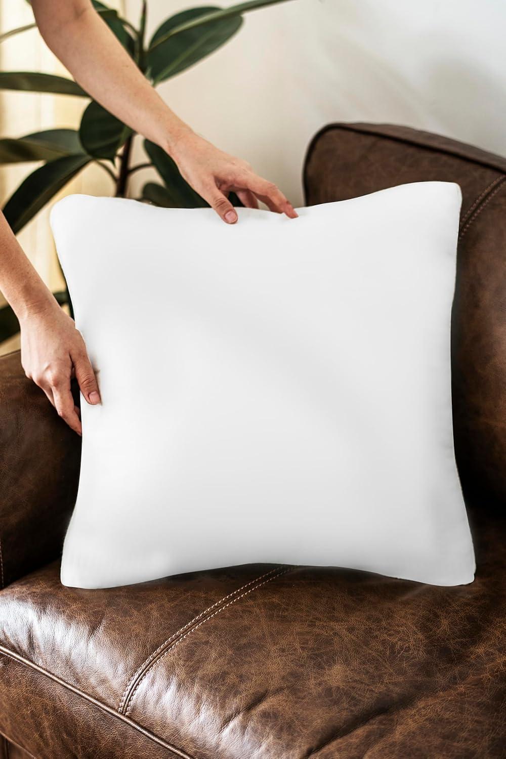 Phantoscope 26 x 26 Throw Pillow Inserts with 100% Cotton Cover, Square Decorative pillow, 2 Pack, 26 x 26 inches