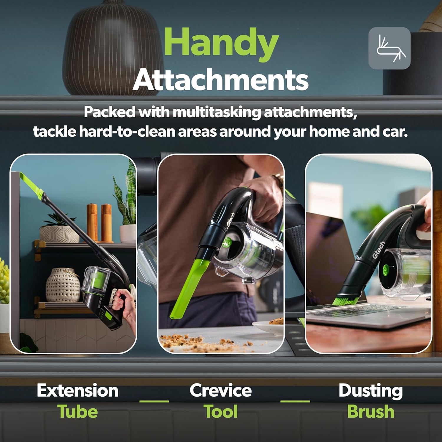 Gtech Multi MK2 K9 Cordless Handheld Vacuum Cleaner - Portable Vacuum Cleaner for Car, Home, and More - Reinforced with Lightweight Aluminum - Rechargeable - Pet Vacuum