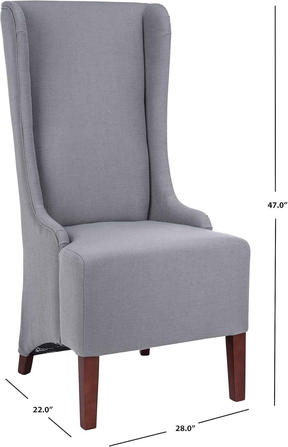 SAFAVIEH Becall Transitional Fabric Solid Dining Parsons Chair, Arctic Grey