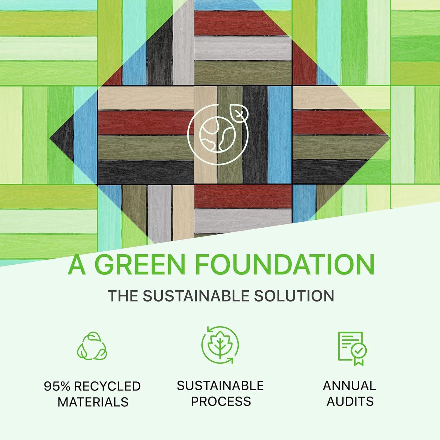 NewTechWood – UltraShield Naturale Deck Tiles for Outdoor Flooring, Weather-Resistant Patio Flooring, Set of 10 1x1-foot Interlocking Deck Tiles, Outdoor Patio Tiles, Rainbow