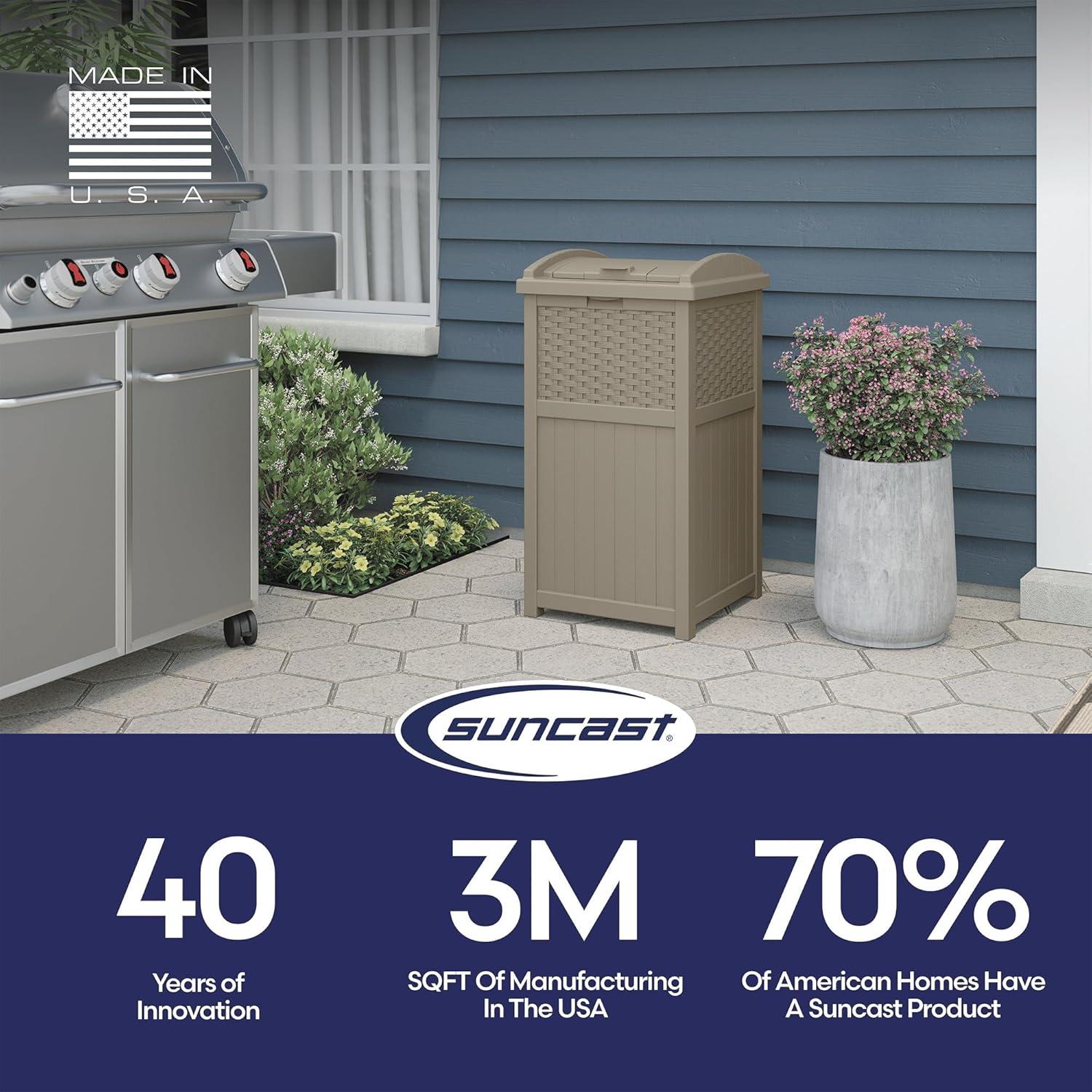 Suncast Suncast 33 Gallon Manual Lift Trash Hideaway Container