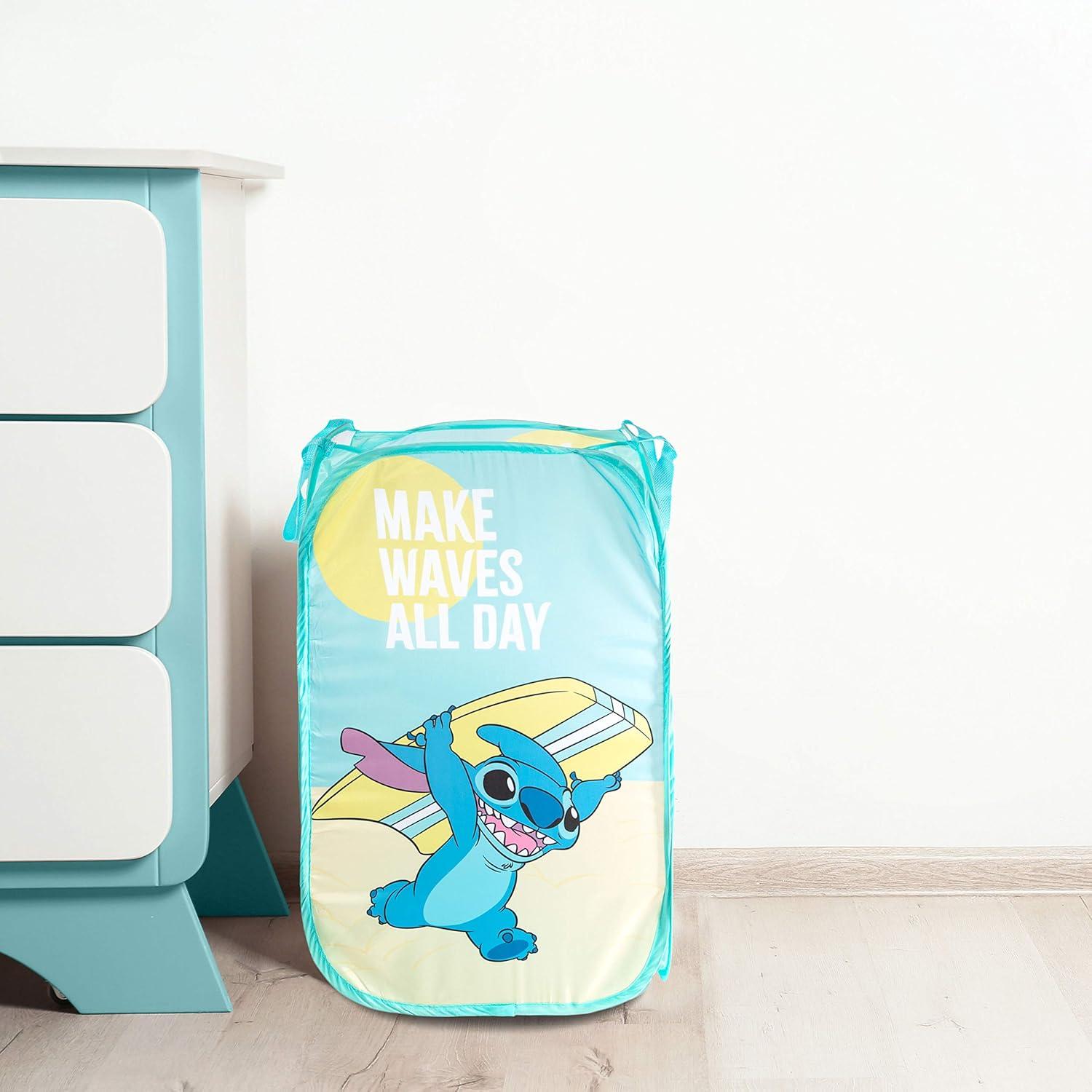 Disney Lilo and Stitch Pop Up Polyester Laundry Hamper, Multicolor