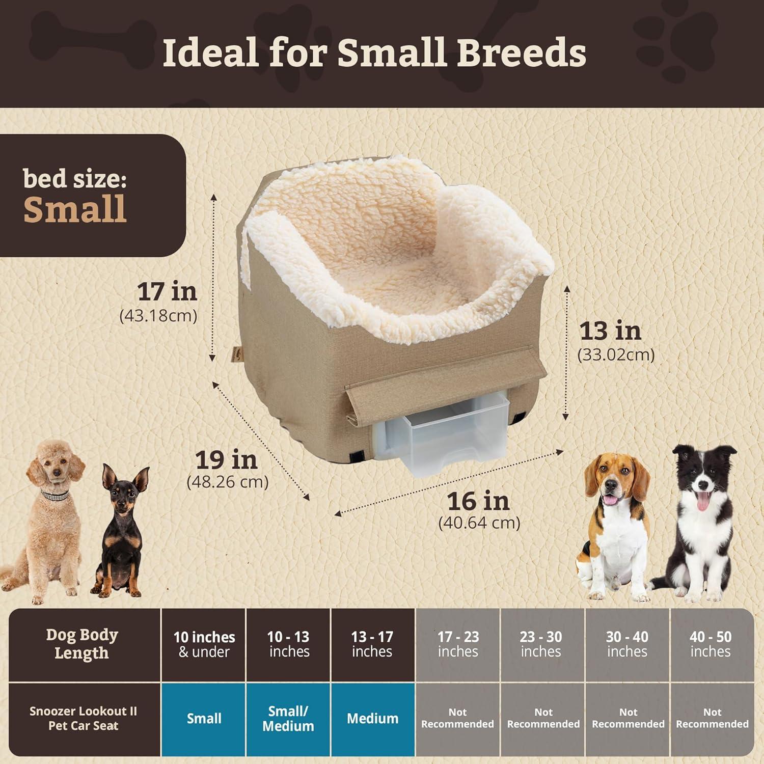 Snoozer Pet Products Snoozer Lookout II Dog Car Seat Indoor/Outdoor Fabric