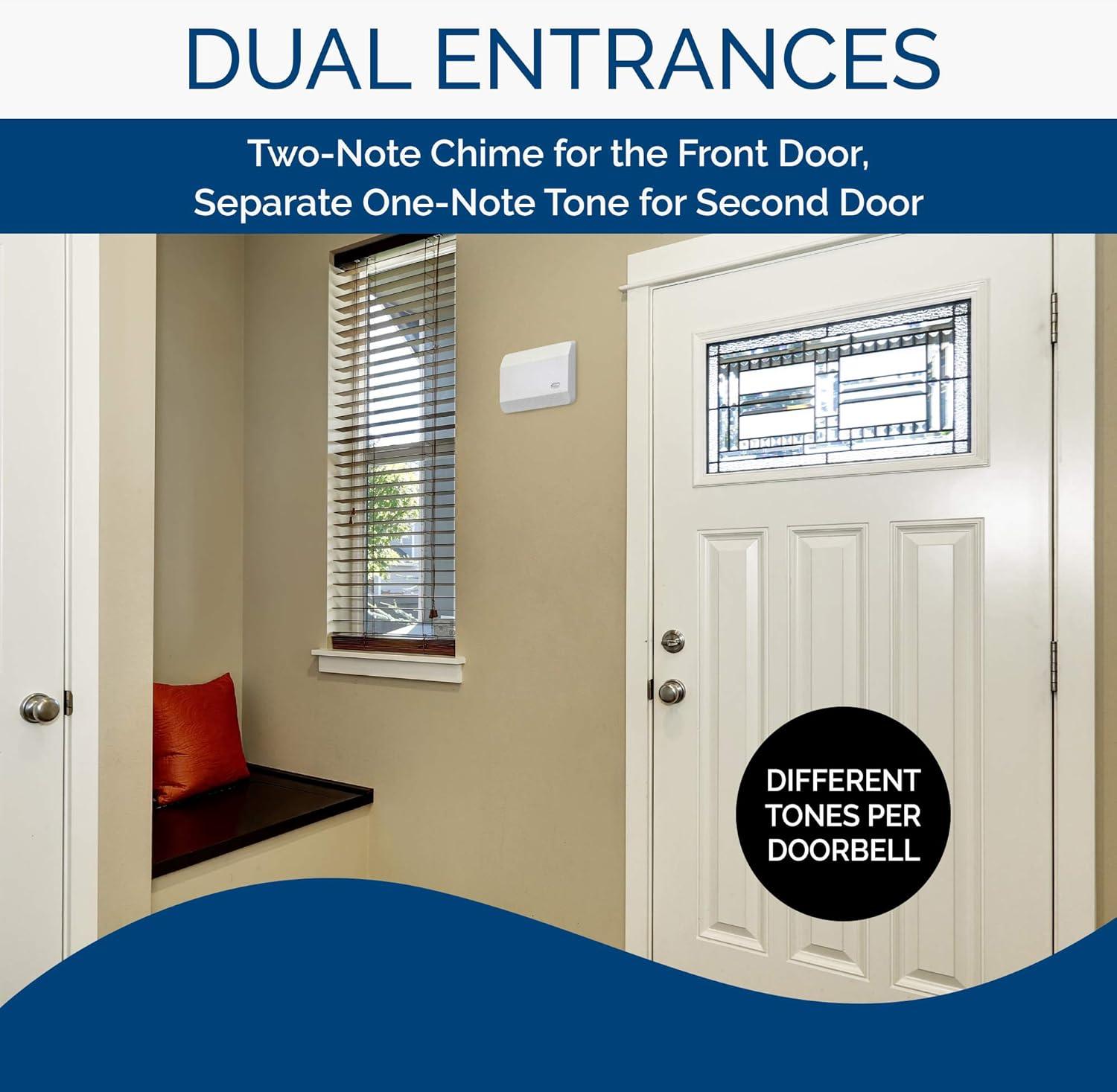 Nutone LA11WH Decorative Wired Two-Note Door Chime, White Textured Finish