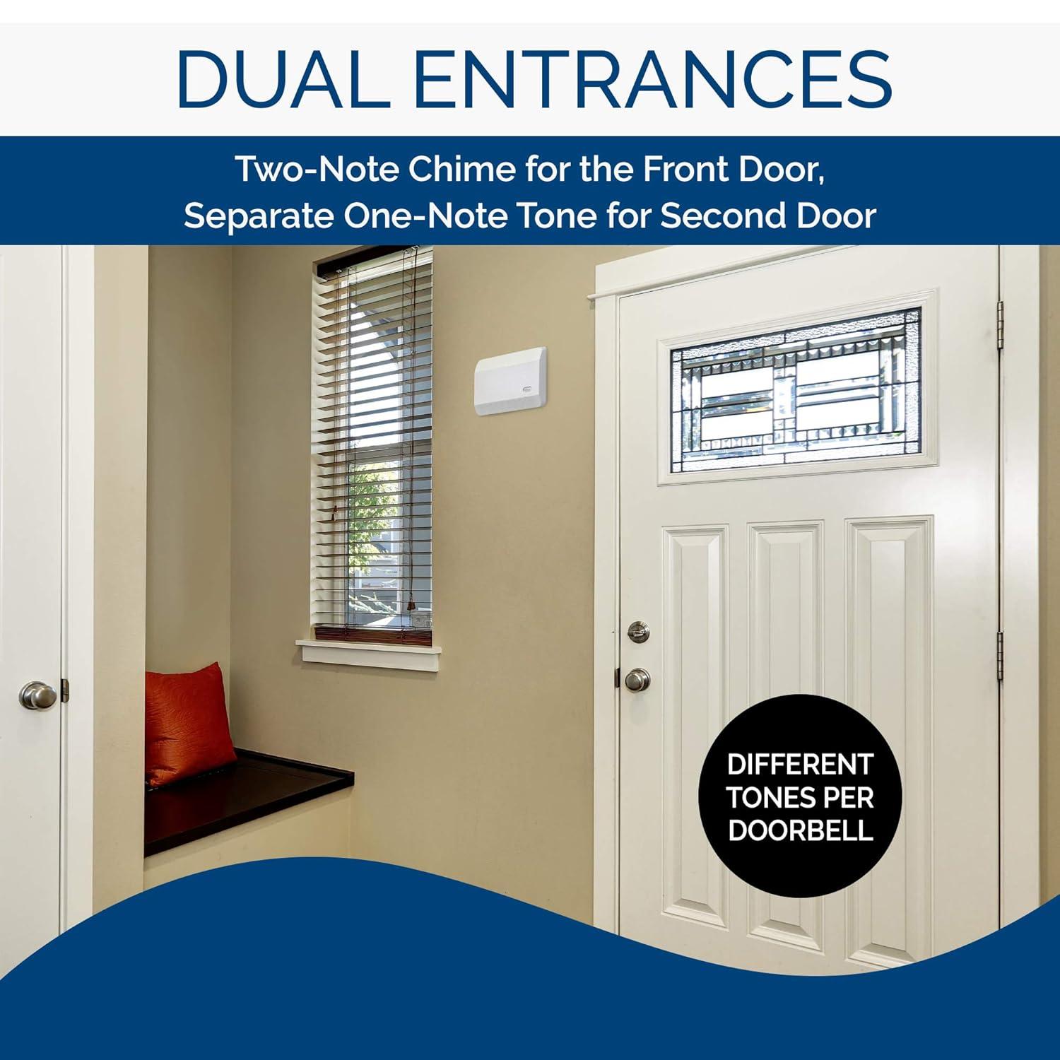 Nutone LA11WH Decorative Wired Two-Note Door Chime, White Textured Finish