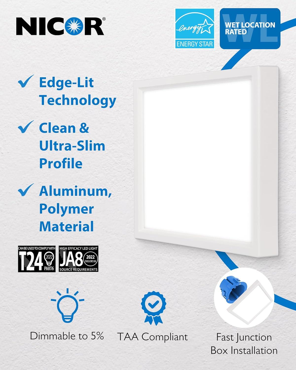 6-Inch White Square Selectable LED Surface Mount Downlight