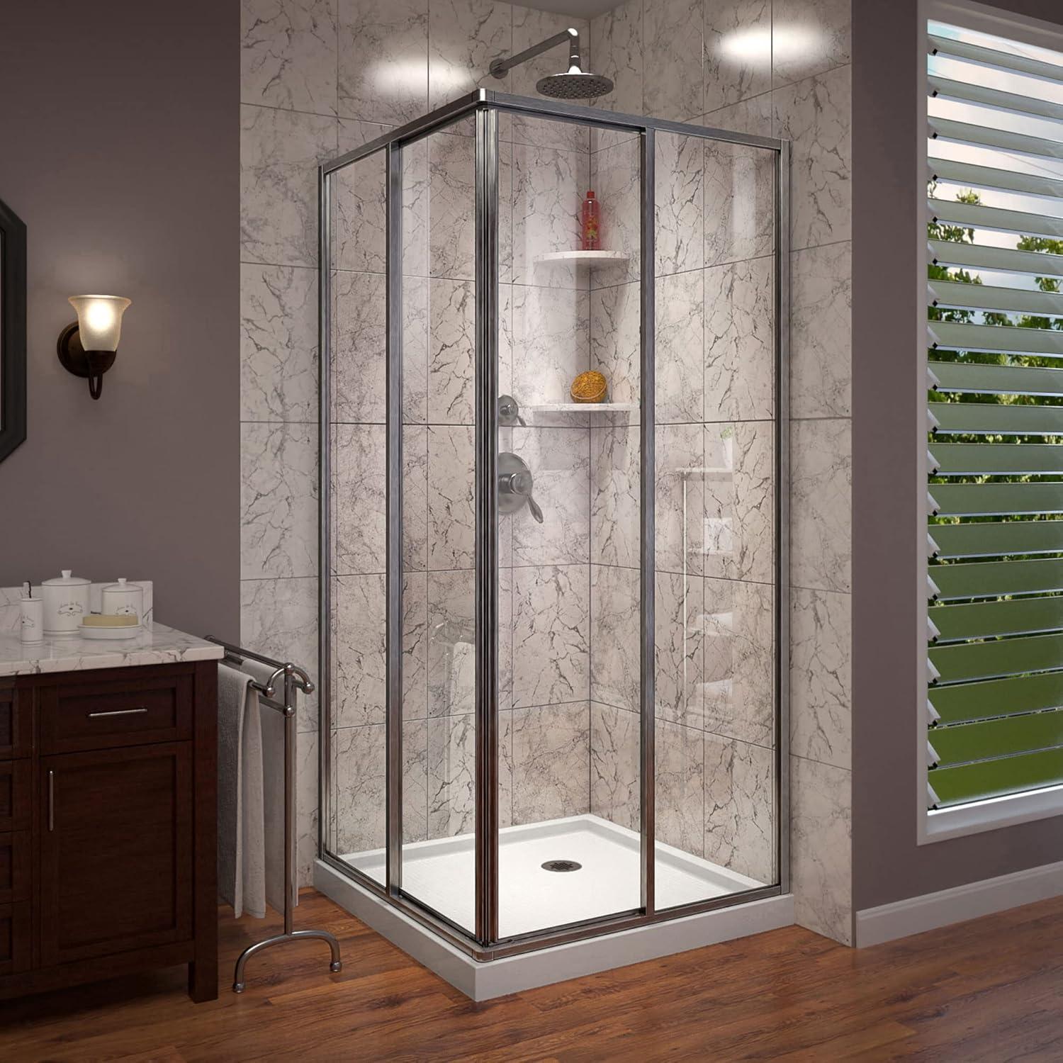 DreamLine Cornerview 42 in. D x 42 in. W x 74 3/4 in. H Framed Sliding Shower Enclosure