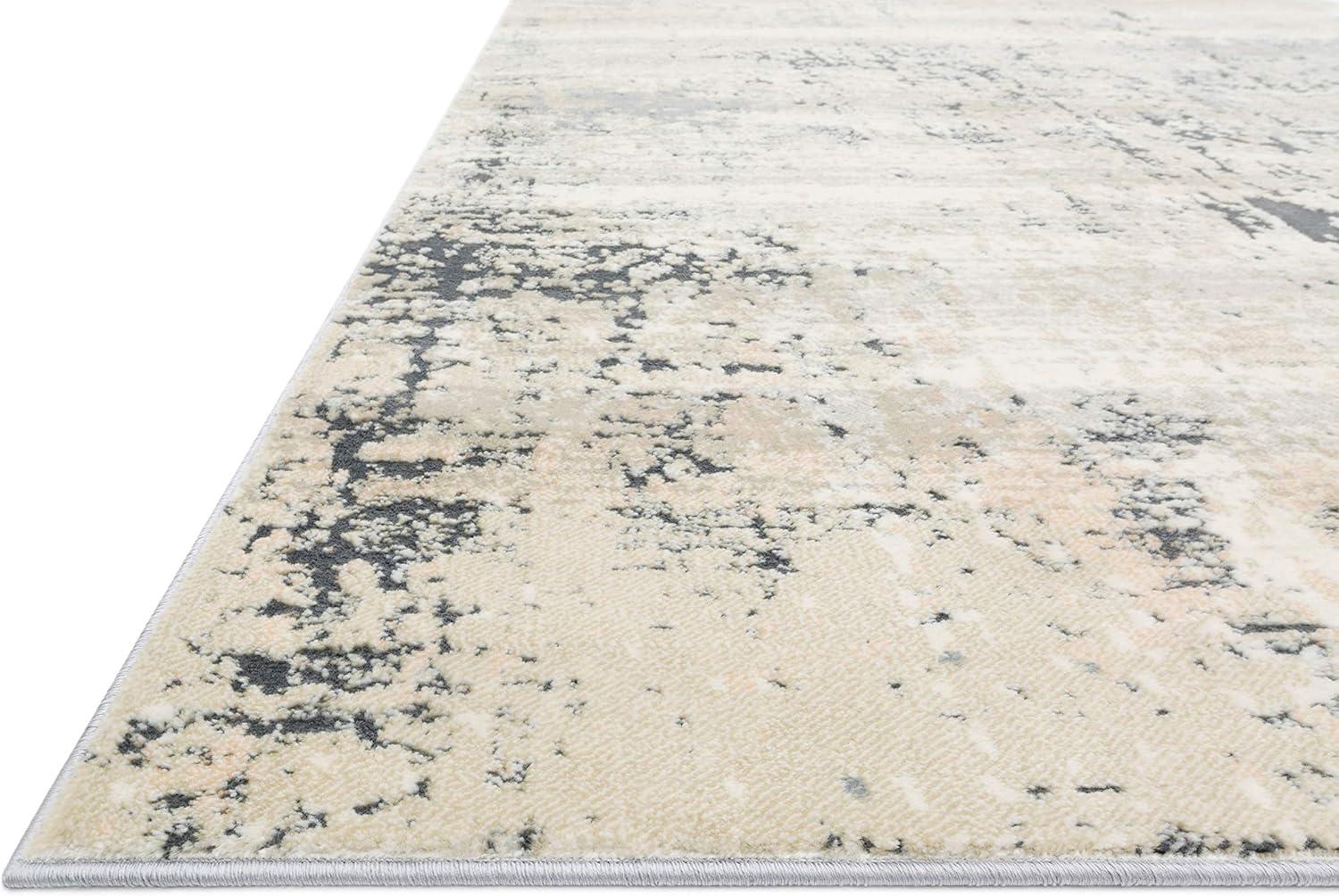 Granite Gray Rectangular Stain-Resistant Synthetic Area Rug 9'-3" x 13'-3"