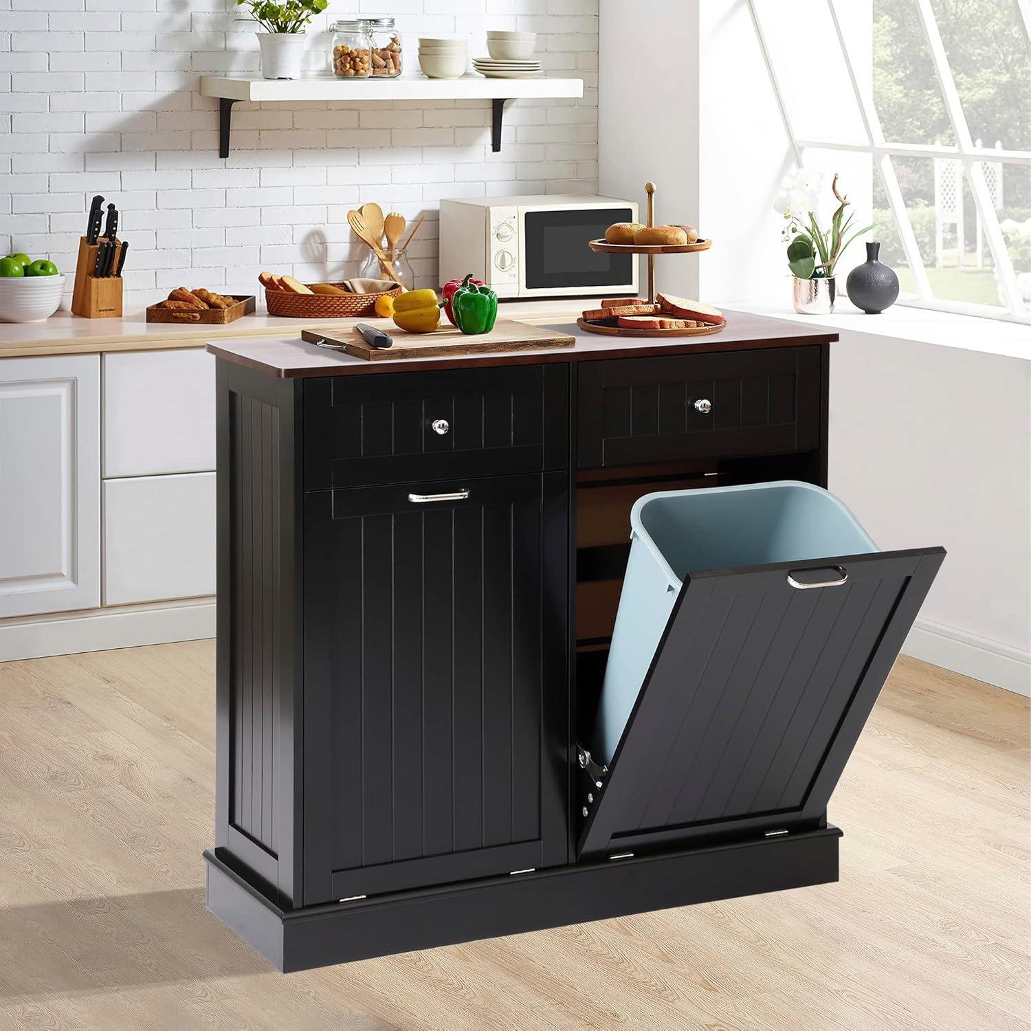 Double Tilt Out Trash Kitchen Cabinet