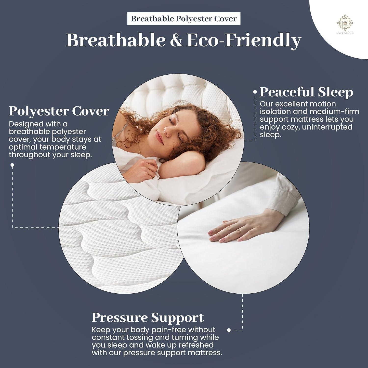 Full Size Mattress - 6 Inch Comfort Foam & Spring Hybrid Mattress - Euro Top - Medium Firm - Oliver & Smith