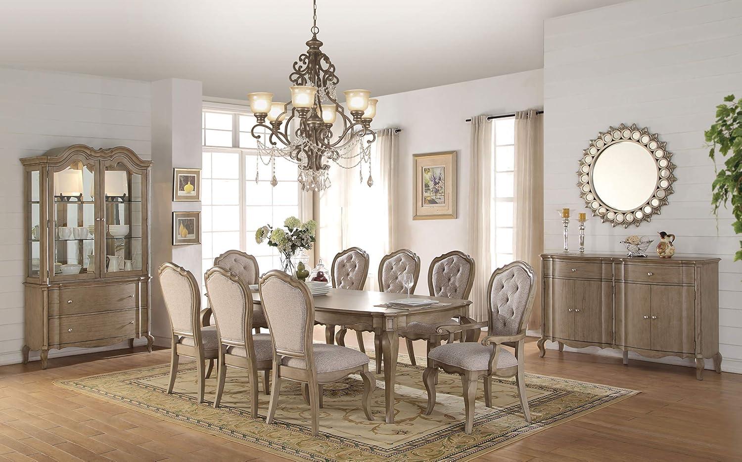 Acme Furniture Chelmsford Dining Table in Antique Taupe Finish Indoor