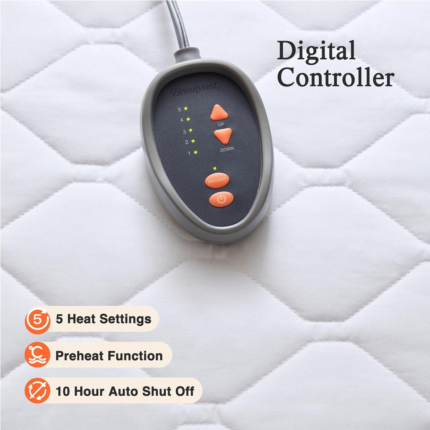 Beautyrest Cotton Blend Heated Mattress Pad