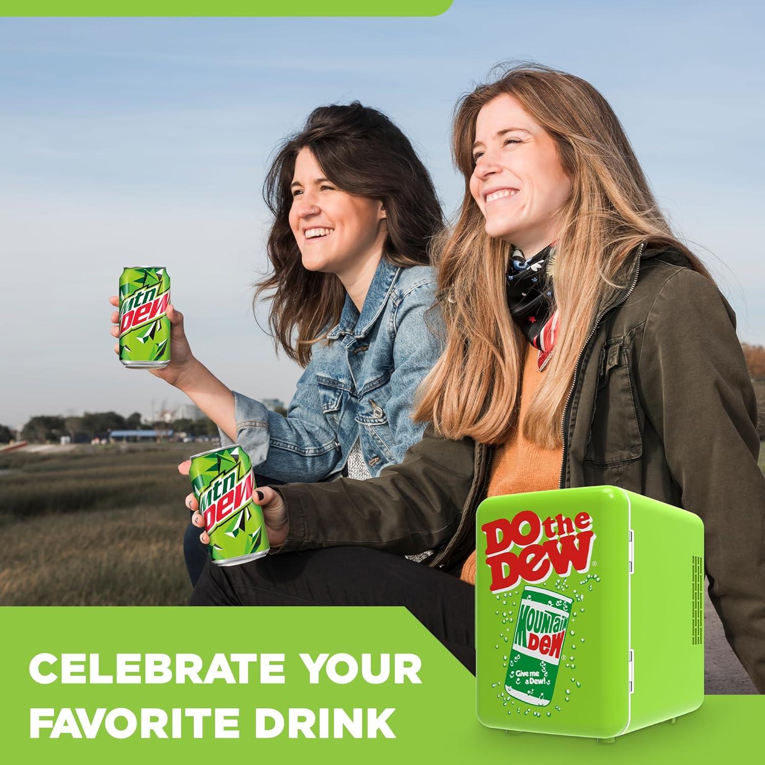 Mountain Dew Green Compact Personal Mini Fridge Cooler