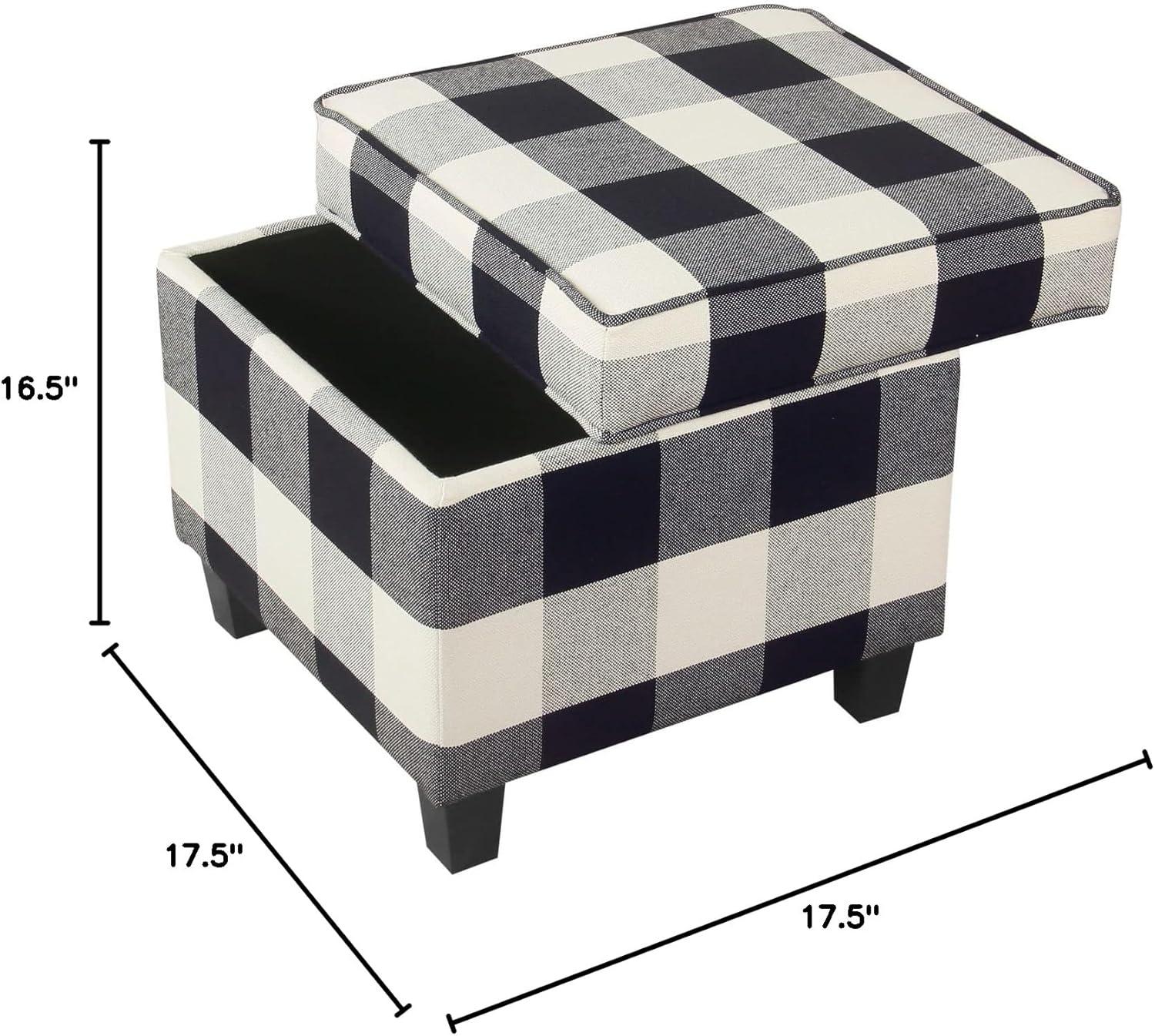 Cole Classics Square Storage Ottoman with Lift Off Top - HomePop