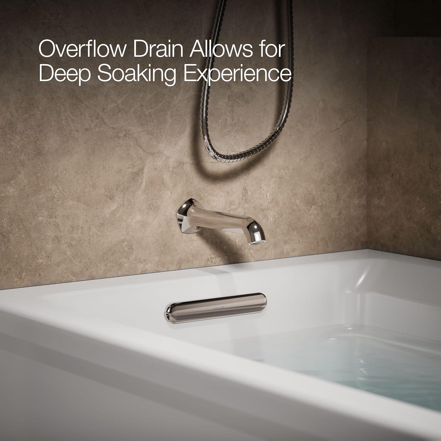 72" x 36" Acrylic Alcove Soaking Bathtub with Comfort Depth