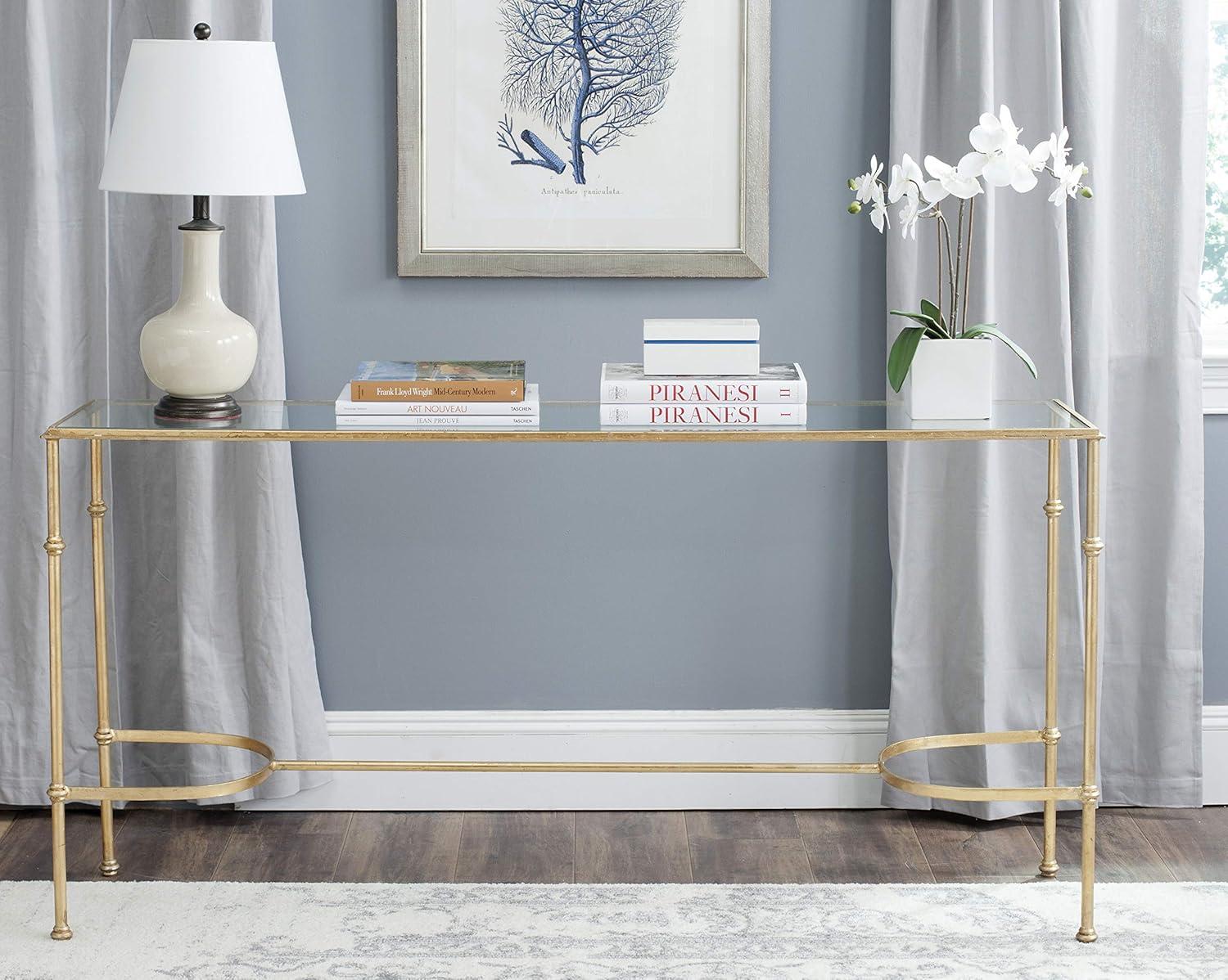 Lucille Console Table - Gold/Glass - Safavieh