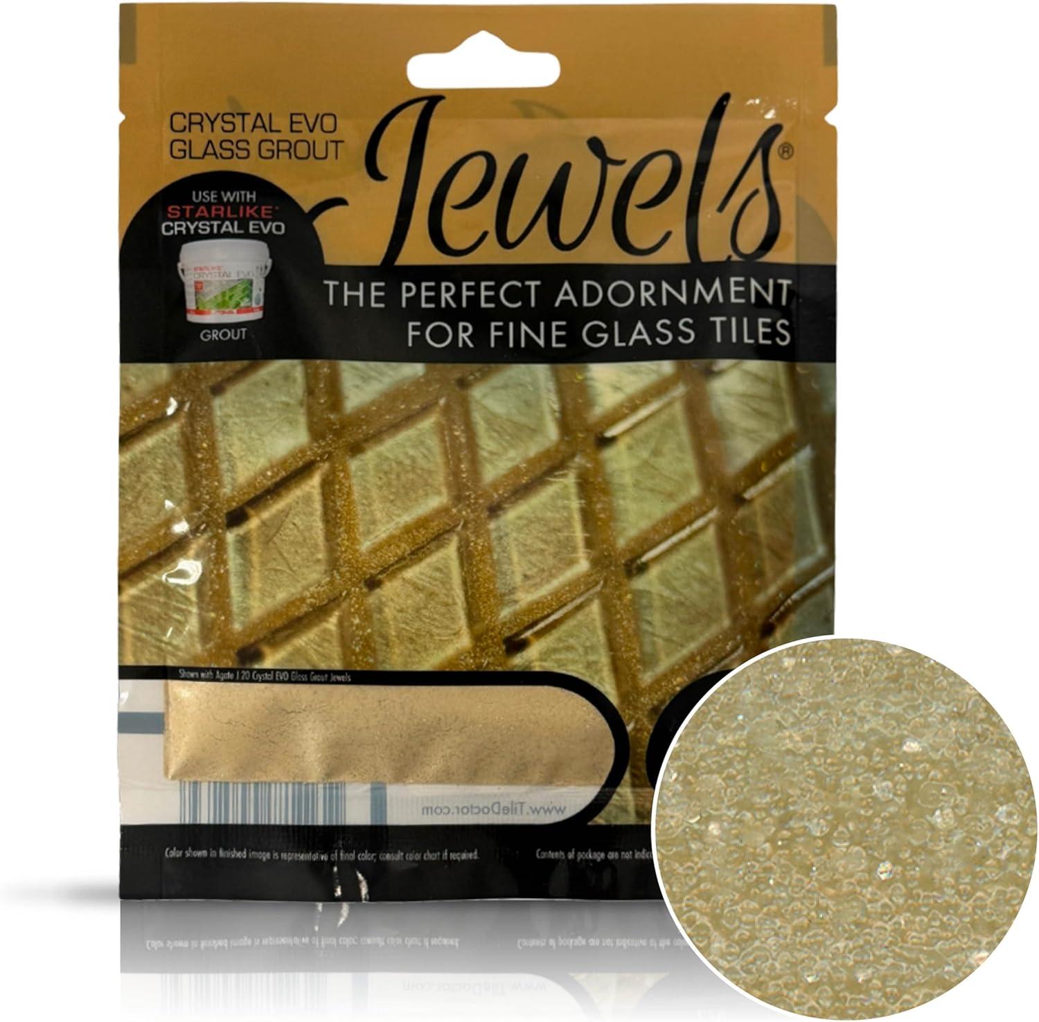 White Pearl 75 grams (1-Pack) Glass Grout Jewel and Starlike Crystal EVO 700 5.5 lb Grout Combo