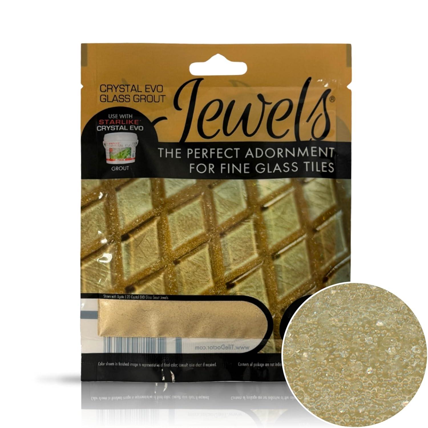 White Pearl 75 grams (1-Pack) Glass Grout Jewel and Starlike Crystal EVO 700 5.5 lb Grout Combo