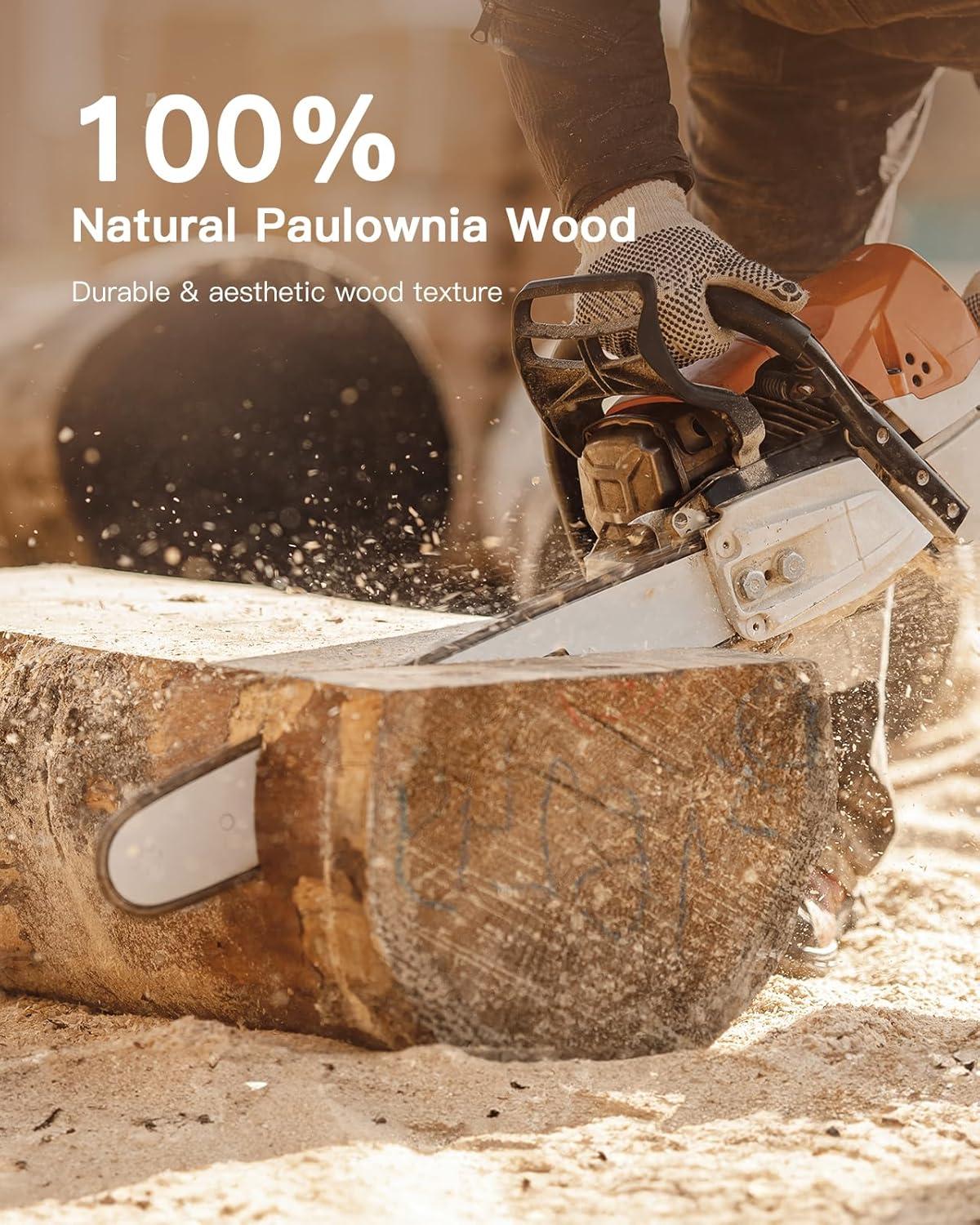 Floating Shelves, Paulownia Wood Wall Shelves for Bathroom/Living Room/Bedroom/Kitchen/Home Office, Natural Wood Floating Shelf for Home Storage & Organization, Set of 4, AMFS40W