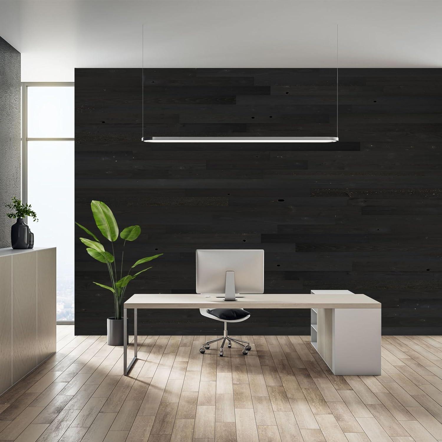 Black Ice Reclaimed Wood Peel & Stick Wall Planks