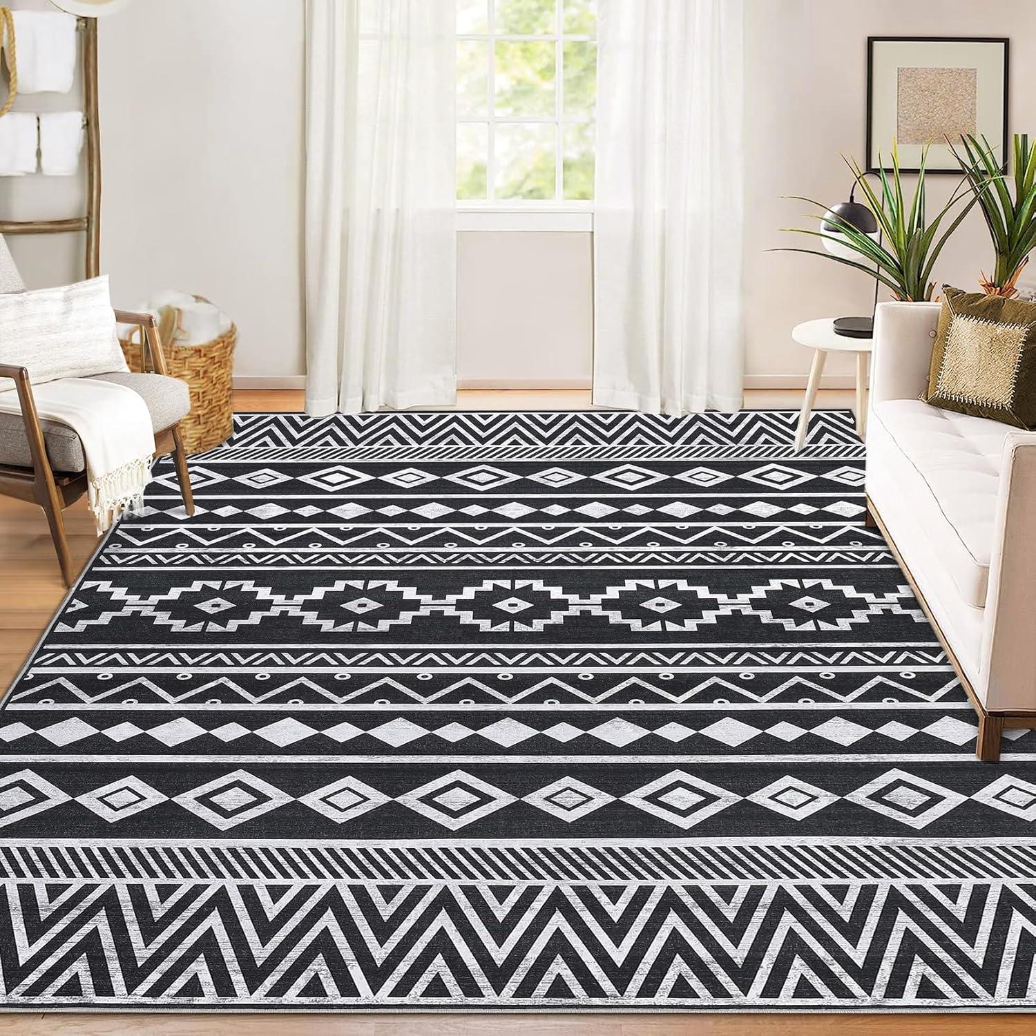 Union Rustic Soft Area Rug, Anti Slip, Washable, Pet Friendly, Boho Modern Carpet for Living Room Bedroom