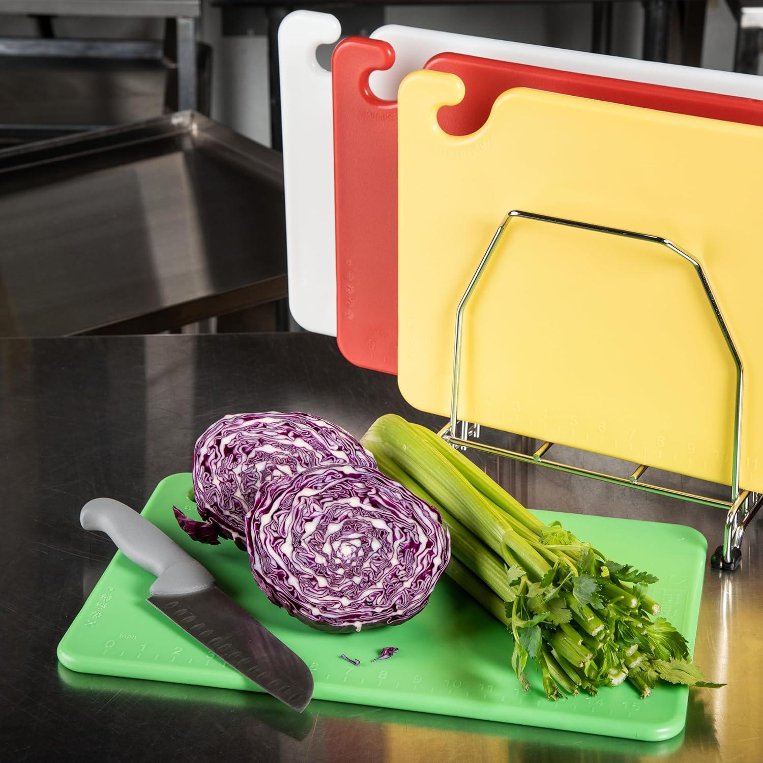 Assorted Color-Coded Plastic Cutting Board Set, 18" x 12"