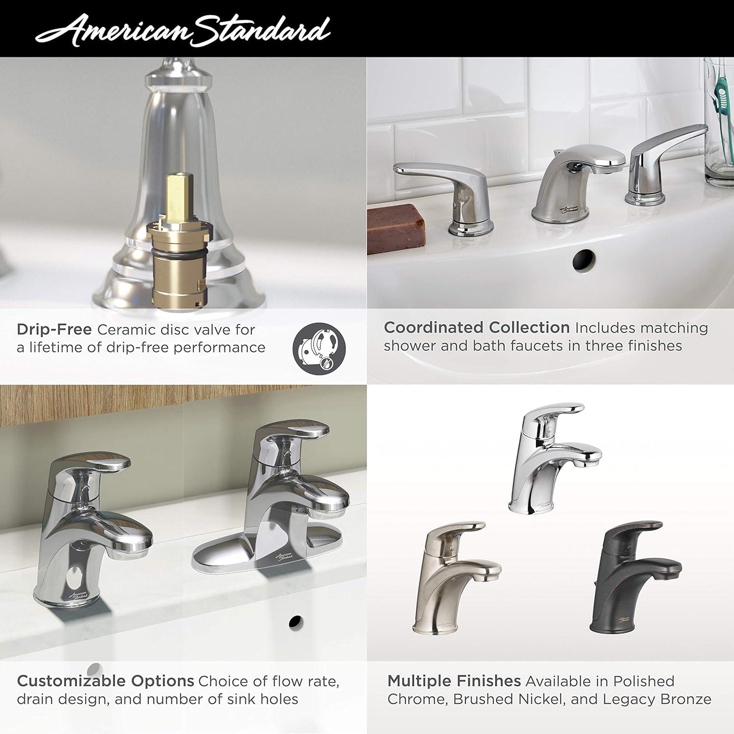 American Standard Colony Pro Single Hole Single-Handle Bathroom Faucet with Pop-Up Drain in Brushed Nickel