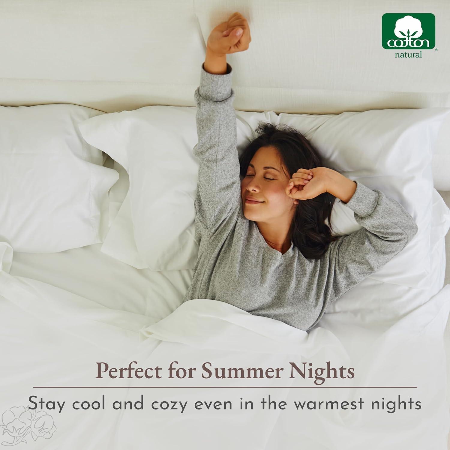 Soft 100% Cotton Sheets Set - Cooling Durable Sateen, Deep Pocket - by California Design Den - Bright White, Twin