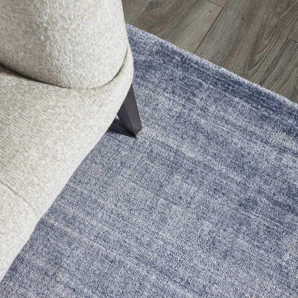 Harbor Denim Stripe Hand-Knotted Wool-Blend 5' x 8' Area Rug